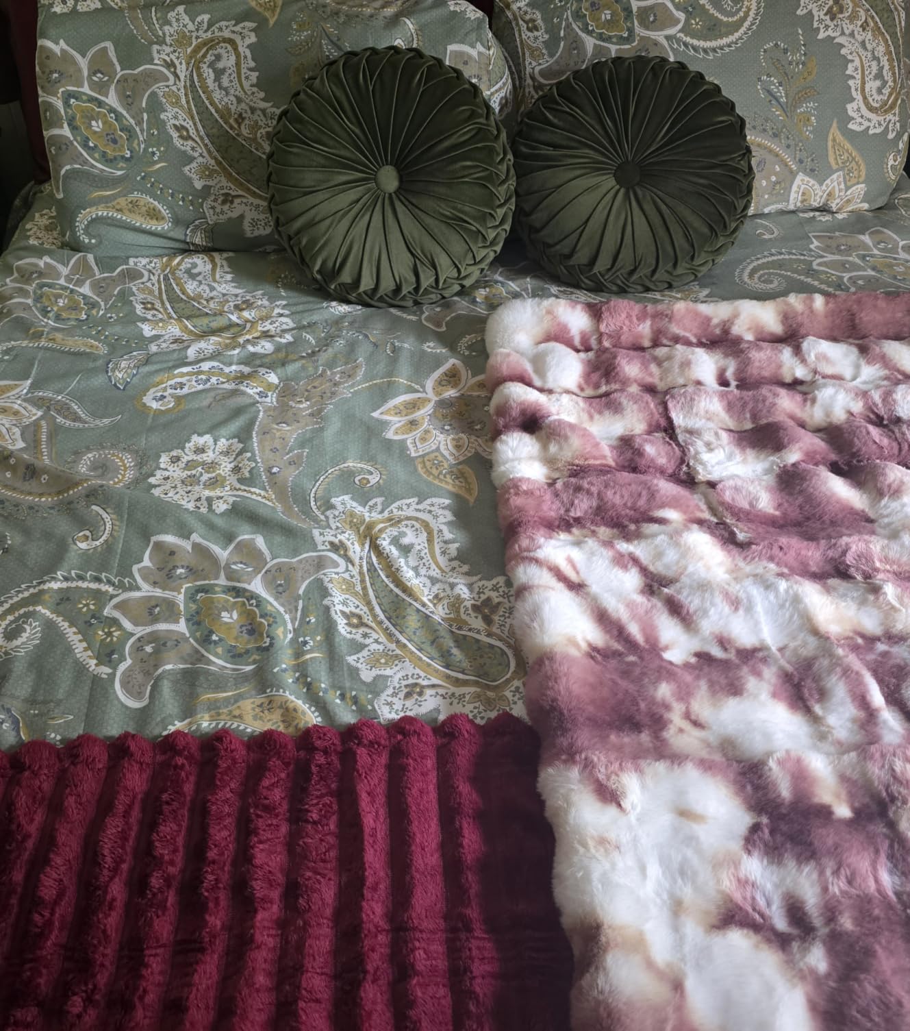 YuHeGuoJi Lavender Floral Duvet Cover King 100% Cotton 3 Pcs Set 1 Lilac Purple Ruffle Duvet Cover with Zipper Ties 2 Pillow Shams Garden Farmhouse Purple Botanical Bedding Set Soft customer photo 2