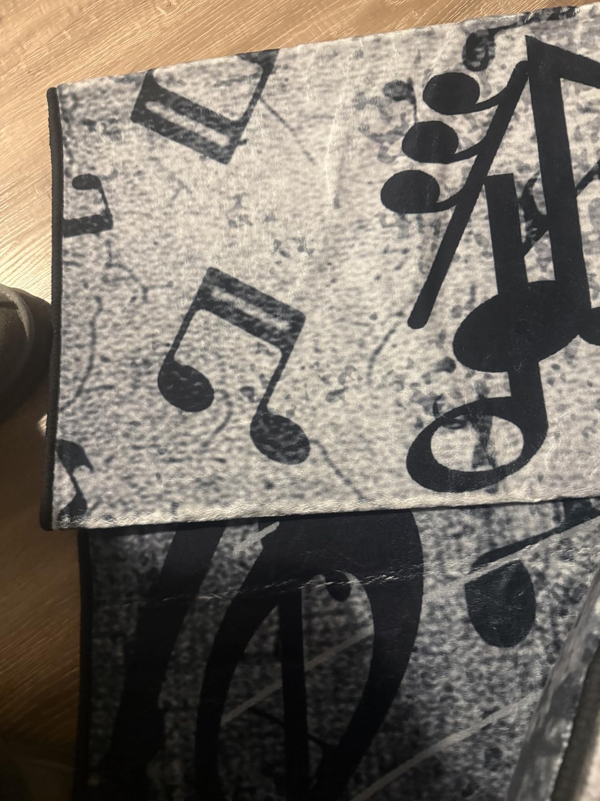 Music Musical Note Area Rug, 6x8ft, Gray Guitar Bass Home Decor Carpet, Soft Durable Fade Resistant Machine Washable Carpets, with Non Slip Backing Non Slip Rugs for Family Living Room customer photo 1