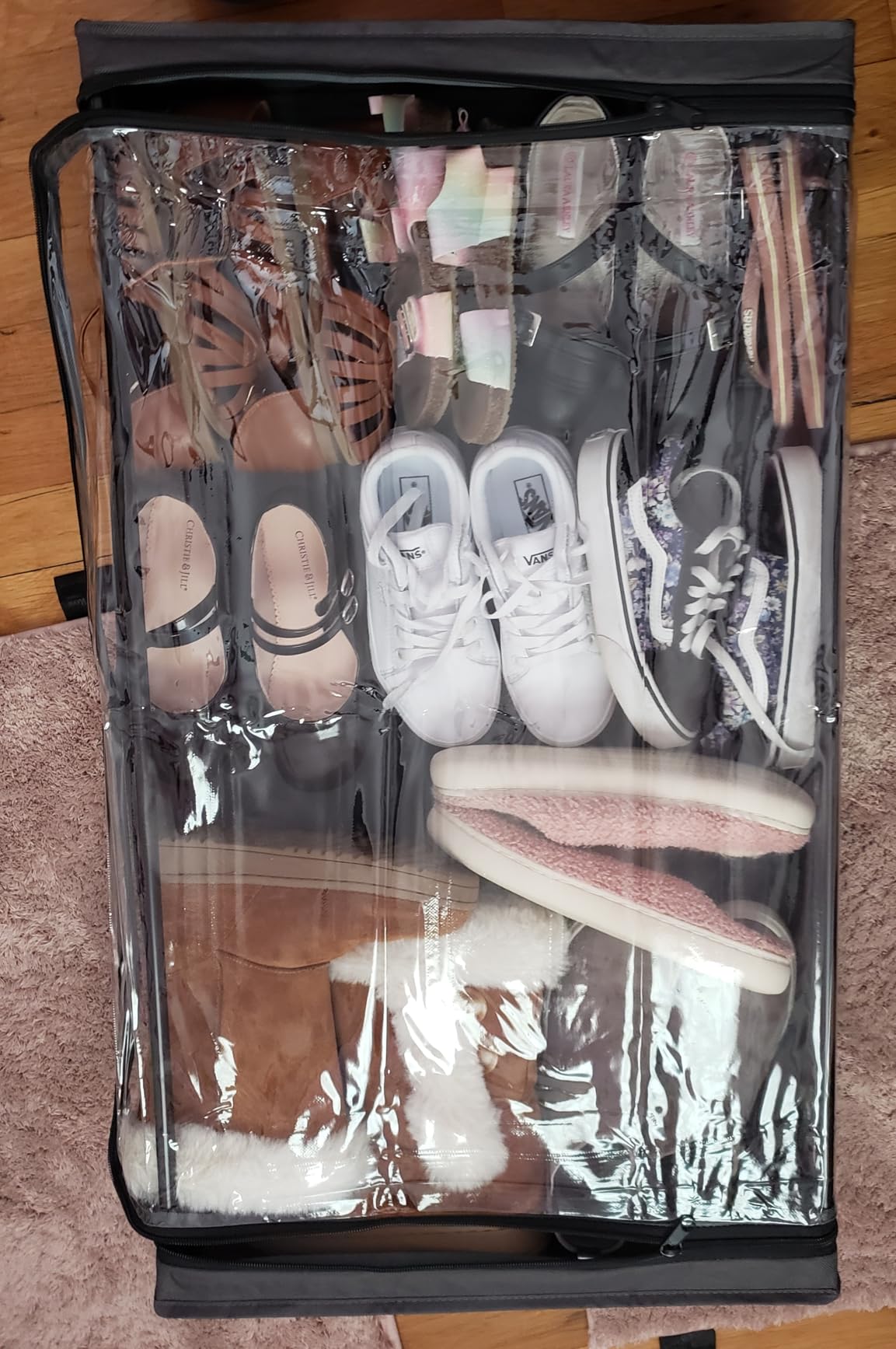 Under Bed Storage with Wheels 2Pack Storage Containers with Clear Window | Under Bed Drawers Rolling Under Bed Storage for Clothes,Shoes, Blankets (30.71 x 16.93 x 6.69 in, Dark Grey) customer photo 1