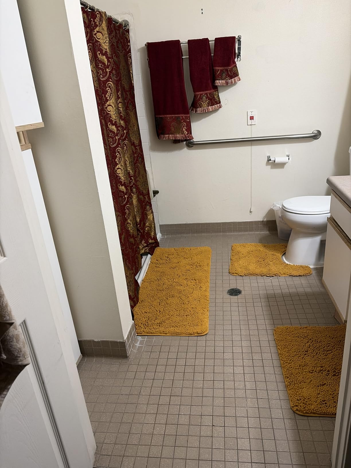 OLANLY Chenille Bathroom Rugs Sets 3 Piece, 30