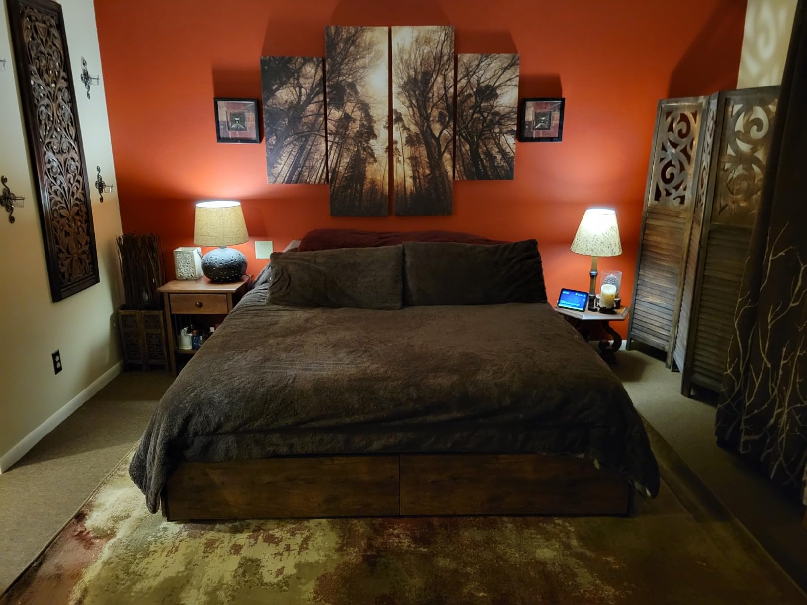 LIKIMIO King Bed Frame with 4 Storage Drawers, Charcoal Grey customer photo 1