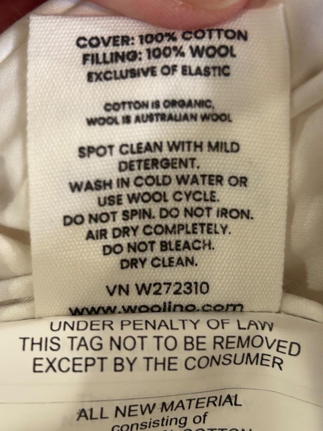 Woolino Wool Mattress Topper, Oeko-TEX Standard 100, Merino Wool Fill, Organic Cotton Sateen, Natural Temperature Regulating, Cooling, Pressure Relief, 1.2 inch, Twin 39 x 76 in customer photo 1