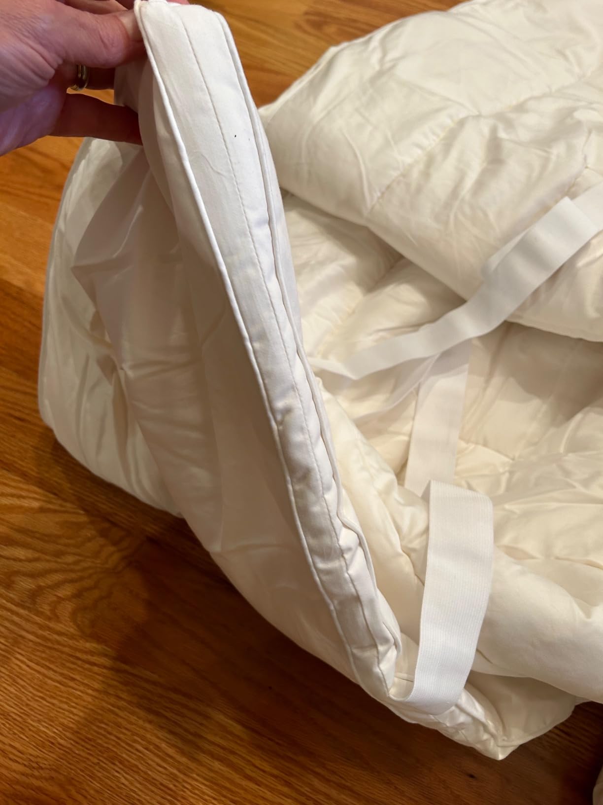 Woolino Wool Mattress Topper, Oeko-TEX Standard 100, Merino Wool Fill, Organic Cotton Sateen, Natural Temperature Regulating, Cooling, Pressure Relief, 1.2 inch, Twin 39 x 76 in customer photo 2