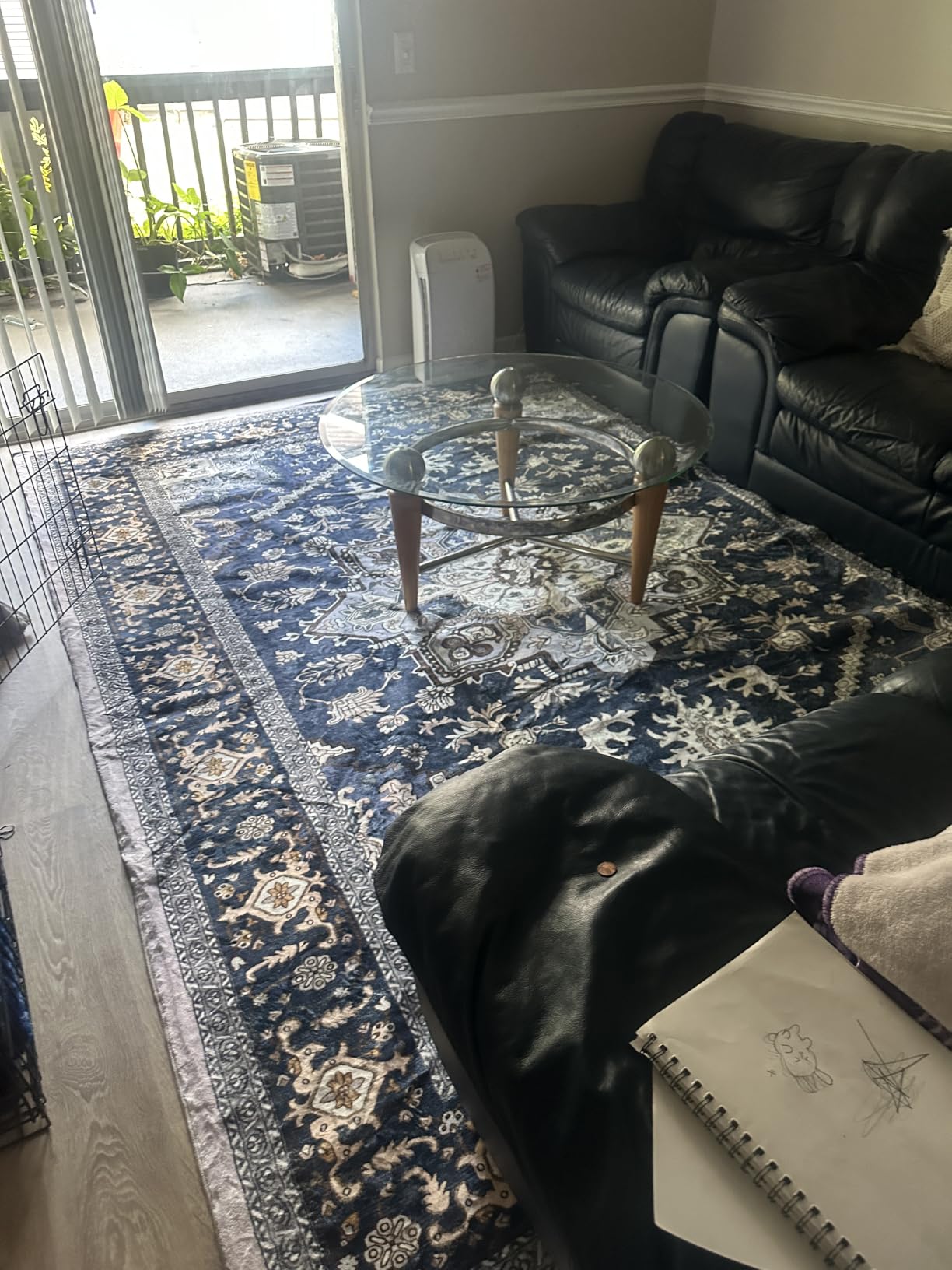 OPPODREAM Soft Area Rugs 8x10, Persian-Inspired Washable Rug, Blue & Gold customer photo 2