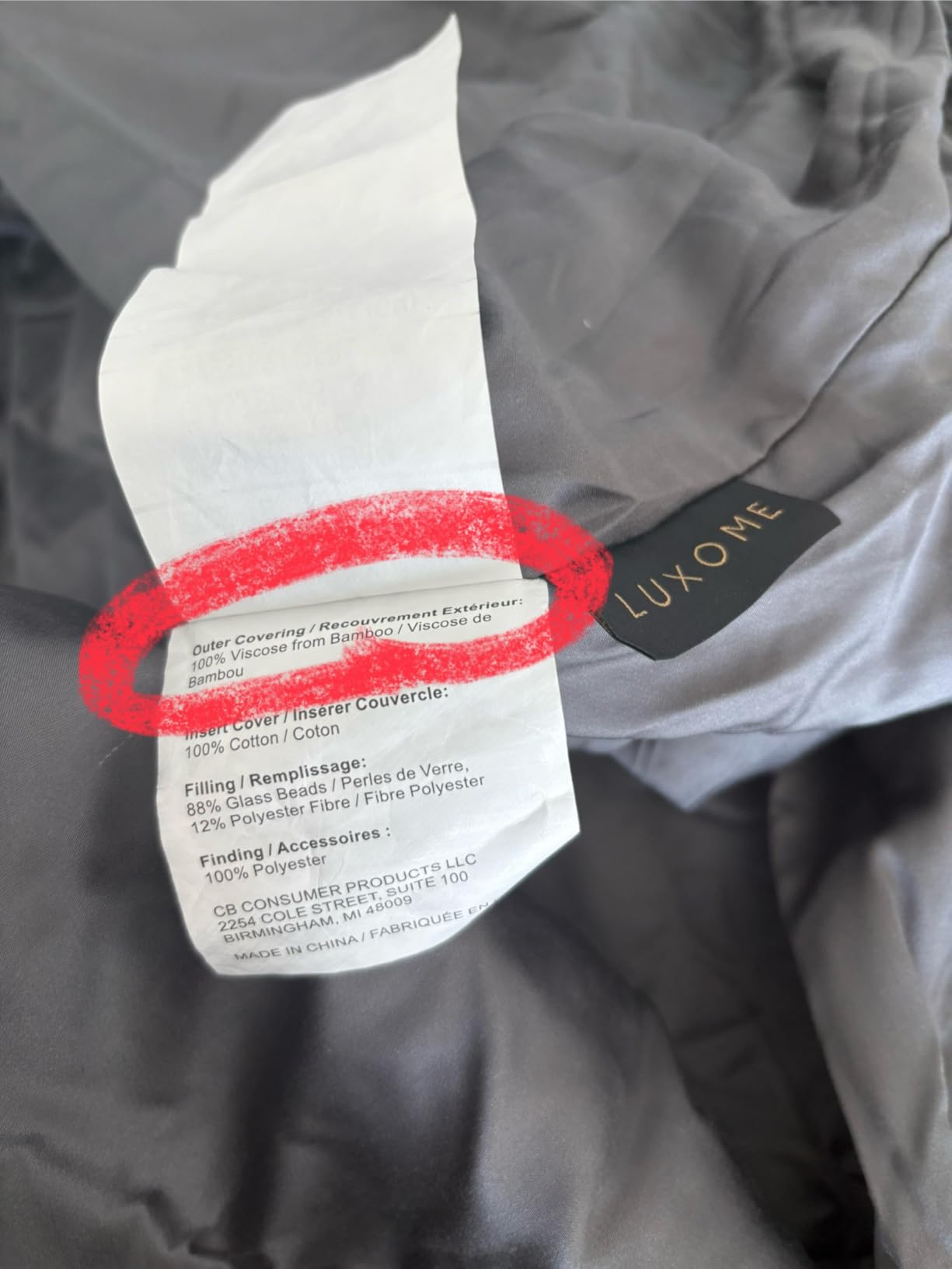 LUXOME King Size Weighted Blanket | Includes Cool & Cozy Cover | 25 lbs | 90