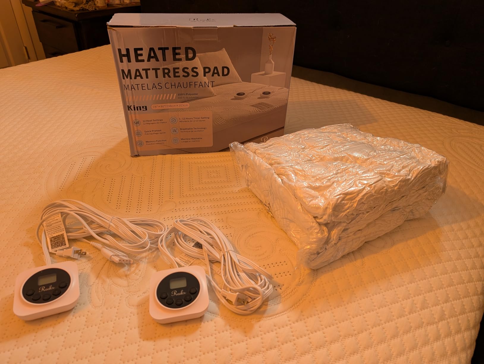 Heated Mattress Pad Mini Twin, 3D Air Fabric, Preheat & Memory for Winter customer photo 2