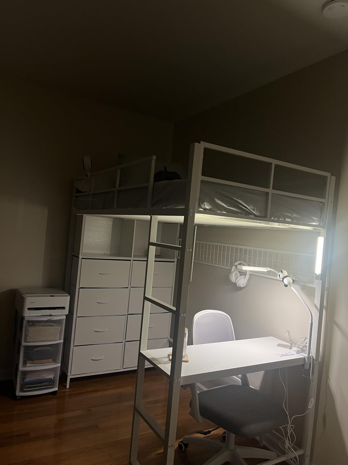 ADORNEVE Twin Size Loft Bed with Desk and 8 Storage Drawers, Rustic Brown customer photo 1