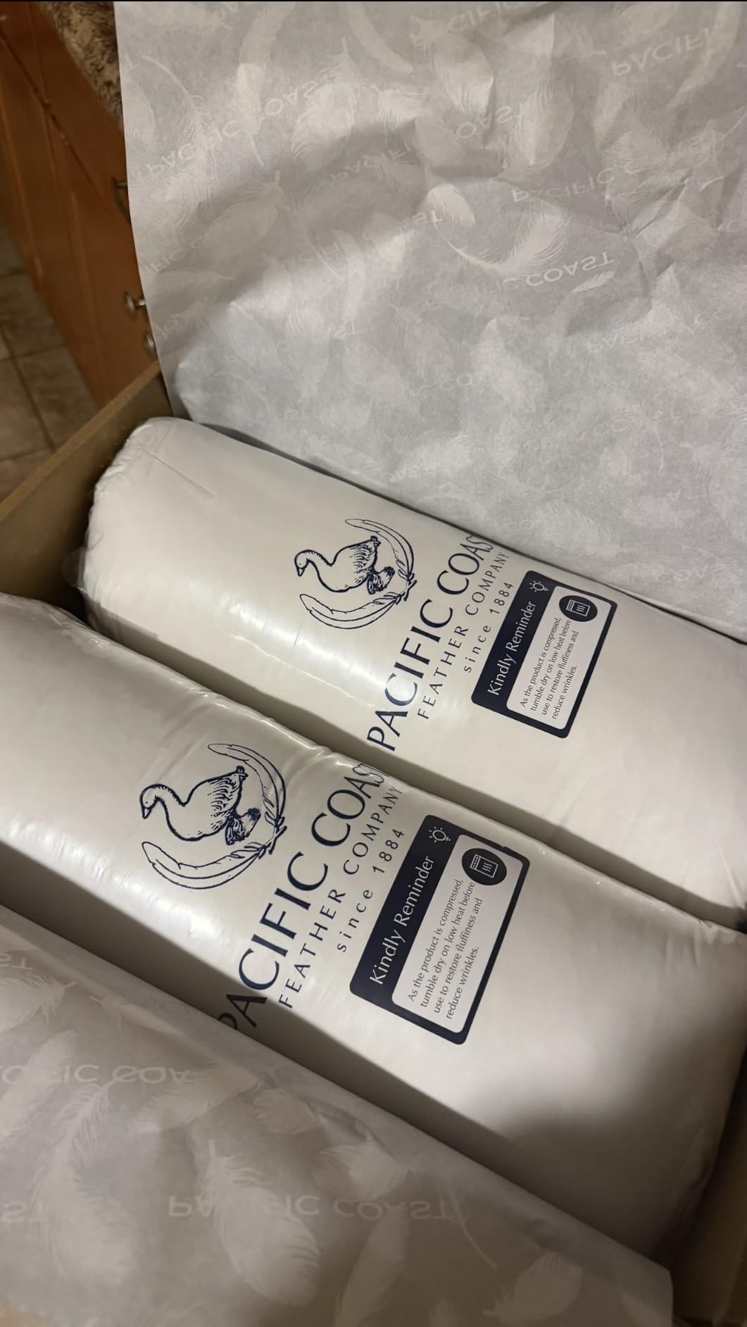 Pacific Coast Bed Pillow, Luxury Hotel Goose Feather and Down Pillow for Sleeping with 100% Cotton Shell, Medium-Firm, Standard Size customer photo 2