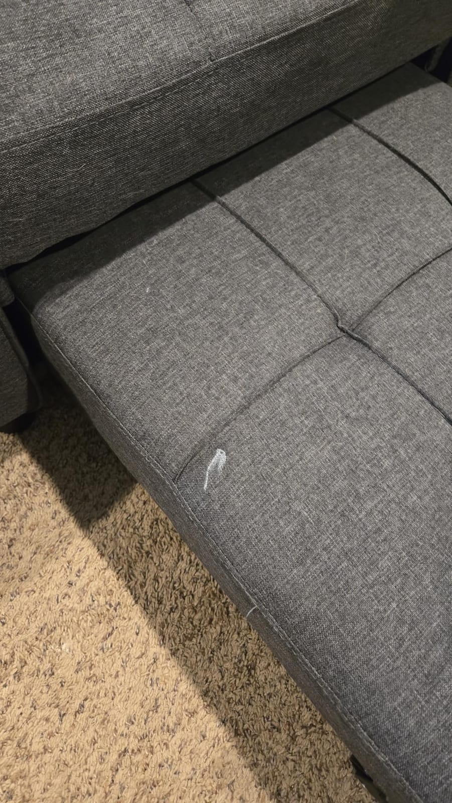 Ahomly Convertible Sofa Chair Bed, 3-in-1 Linen Pull Out Chair, Dark Gray customer photo 2