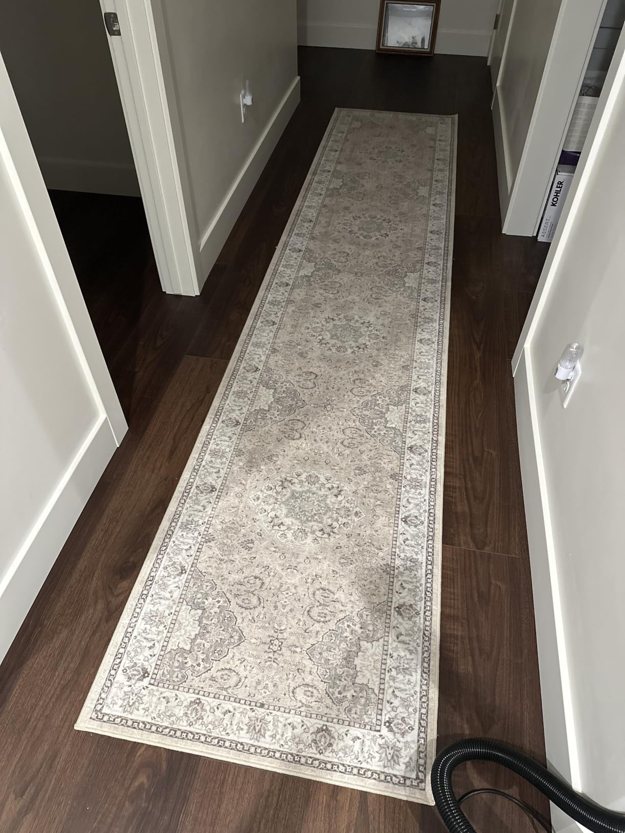 Washable Large 9x12 Area Rug - Living Room Oriental Non Slip Soft Rugs Indoor Low Pile Stain Resistant Carpet for Bedroom Dining Room Farmhouse Distressed Thin Home Decor Floor Mat (9x12 Beige) customer photo 2