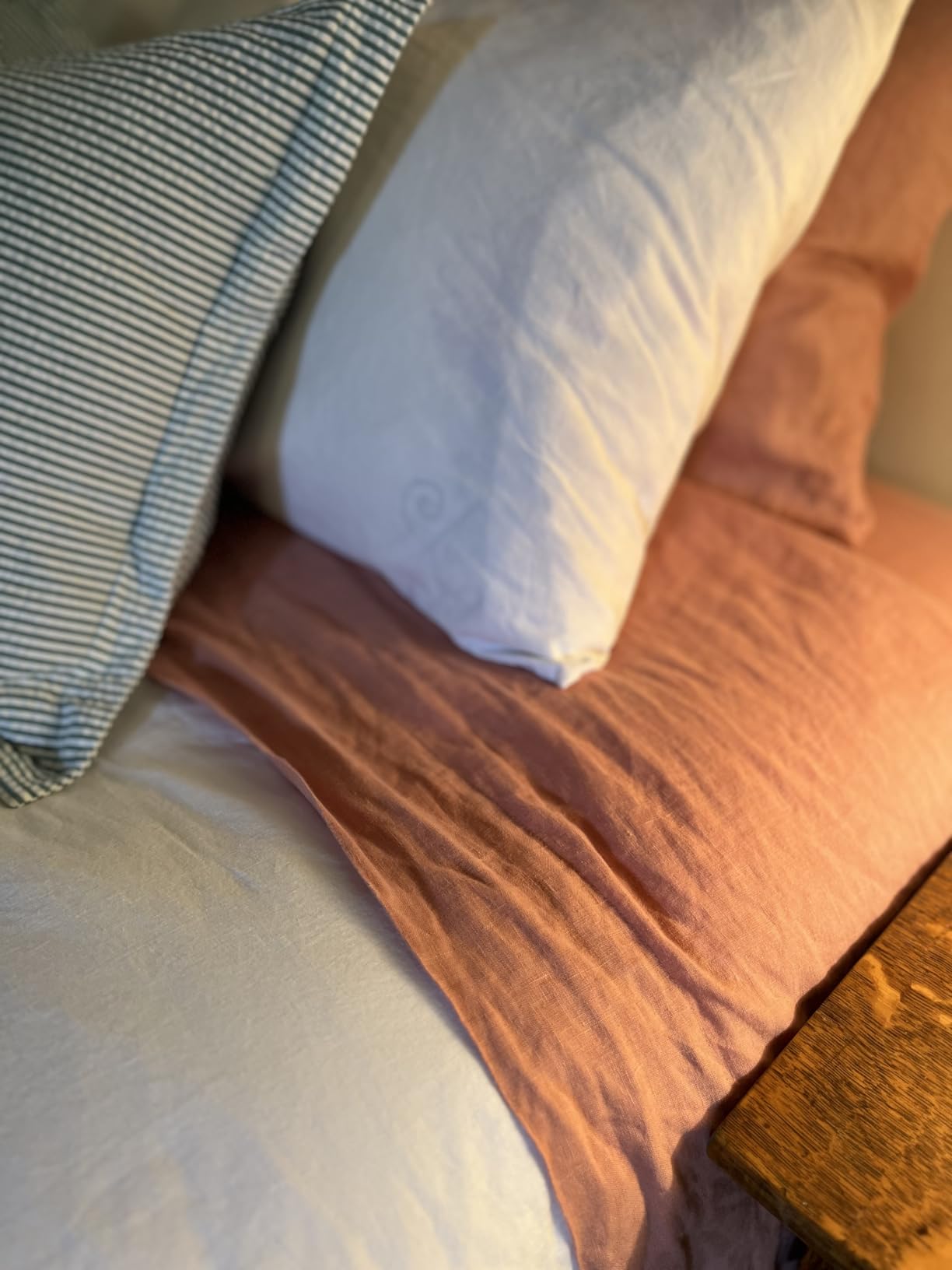 SONORO KATE 100% French Linen Queen Duvet Cover Set,Zipper Closure,3PC | Natural French Flax,Soft Breathable for Hot Sleepers,Moisture Wicking & Durable,4 Corner Ties,Natural Linen customer photo 1