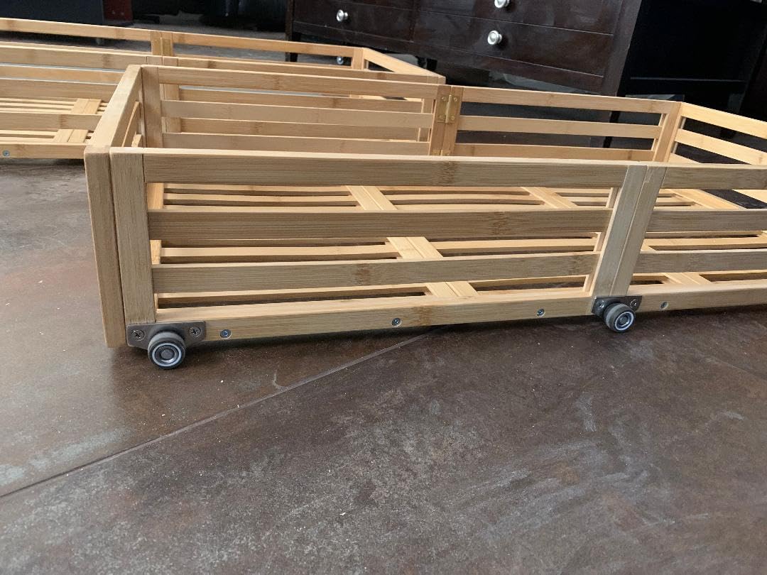 Under Bed Storage with Wheels, 2 Pack Bamboo Drawers for Shoes and Clothes customer photo 1