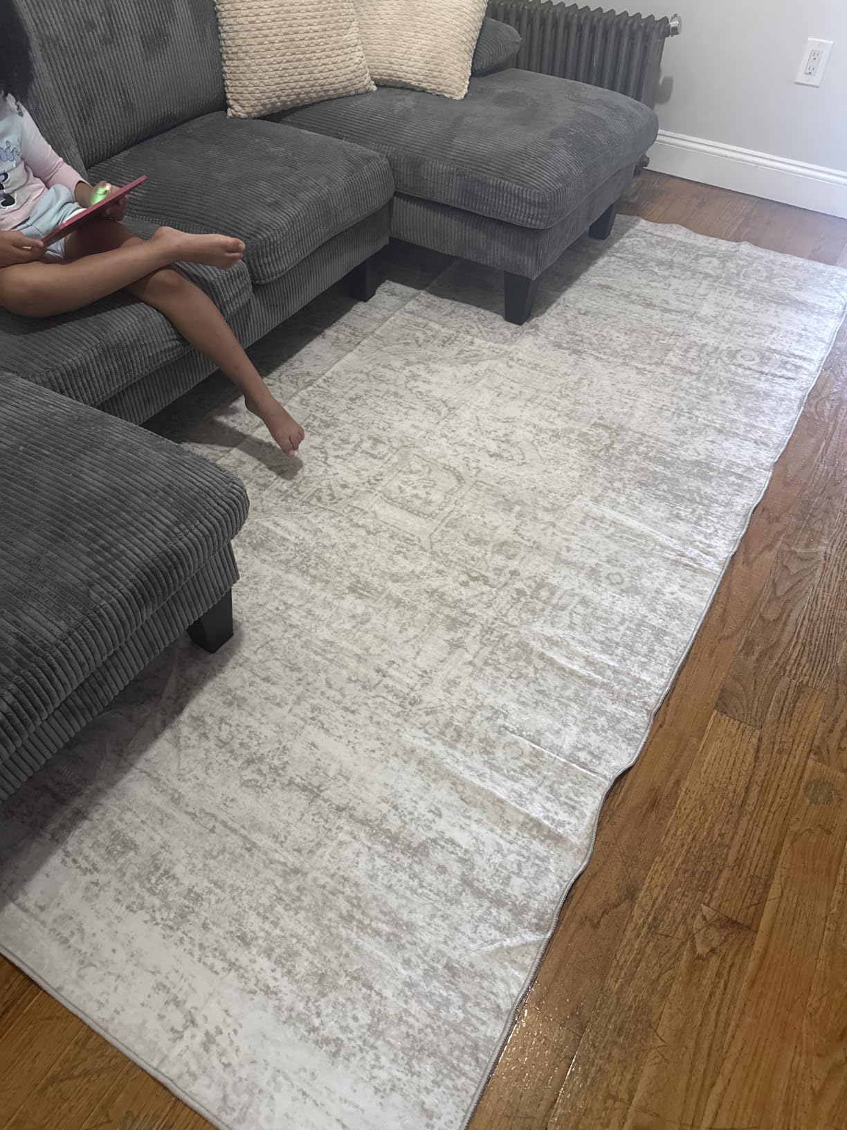 Washable Rugs 5x7 Area Rugs for Living Room,Bedroom,Dining Room Carpet | Ultra Soft Faux Wool,Kids & Pet Friendly,Machine Washable,Non-Slip & Non-Shedding,Large Vintage Low Pile Rug for Home Office customer photo 1