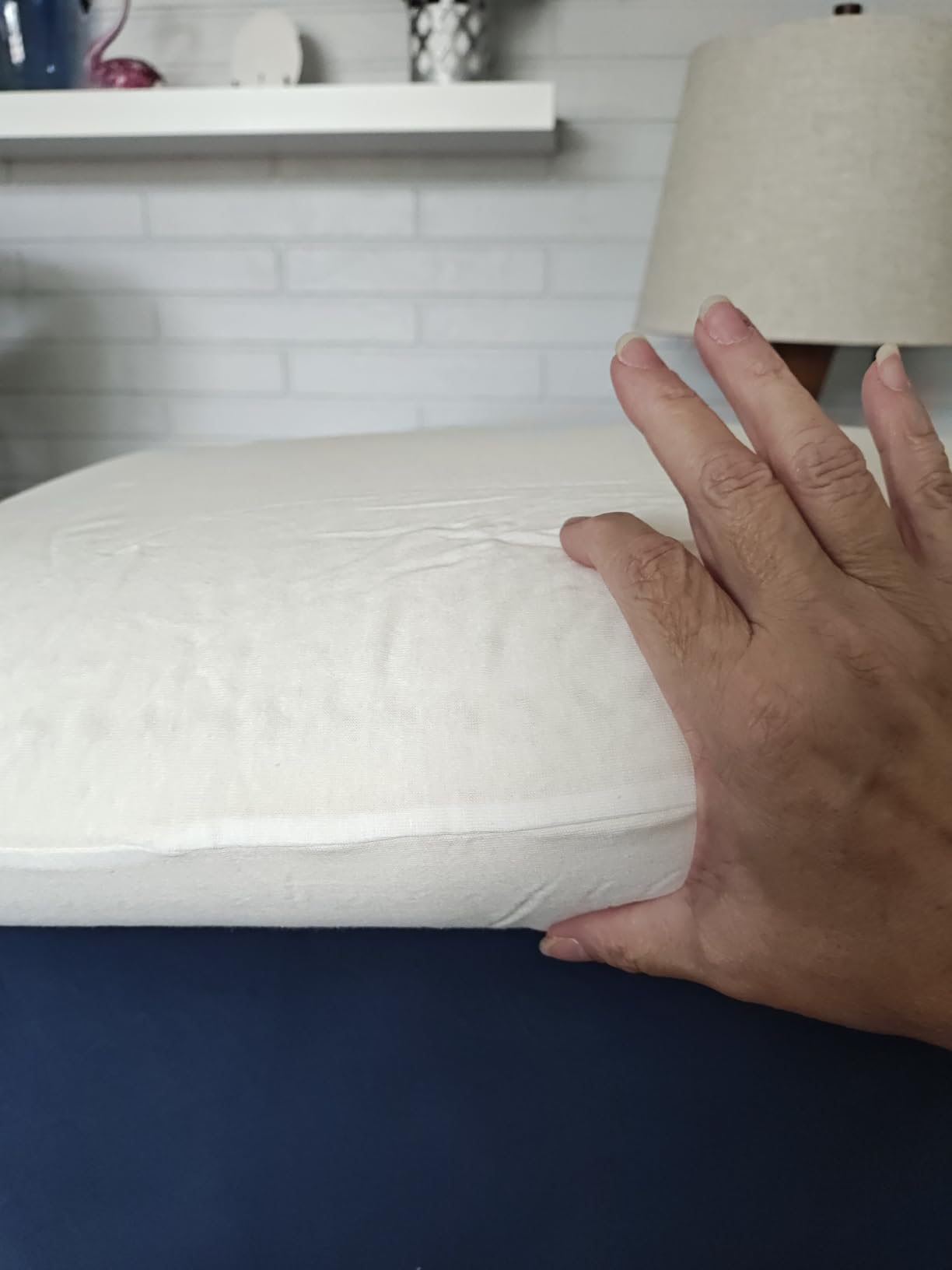 100% Natural Talalay Latex Pillow, Luxury Support Sleeping Bed Pillow for Side, Back, and Stomach Sleepers, Removable Breathable Cotton Cover, Standard (Medium 6.2''H) customer photo 1