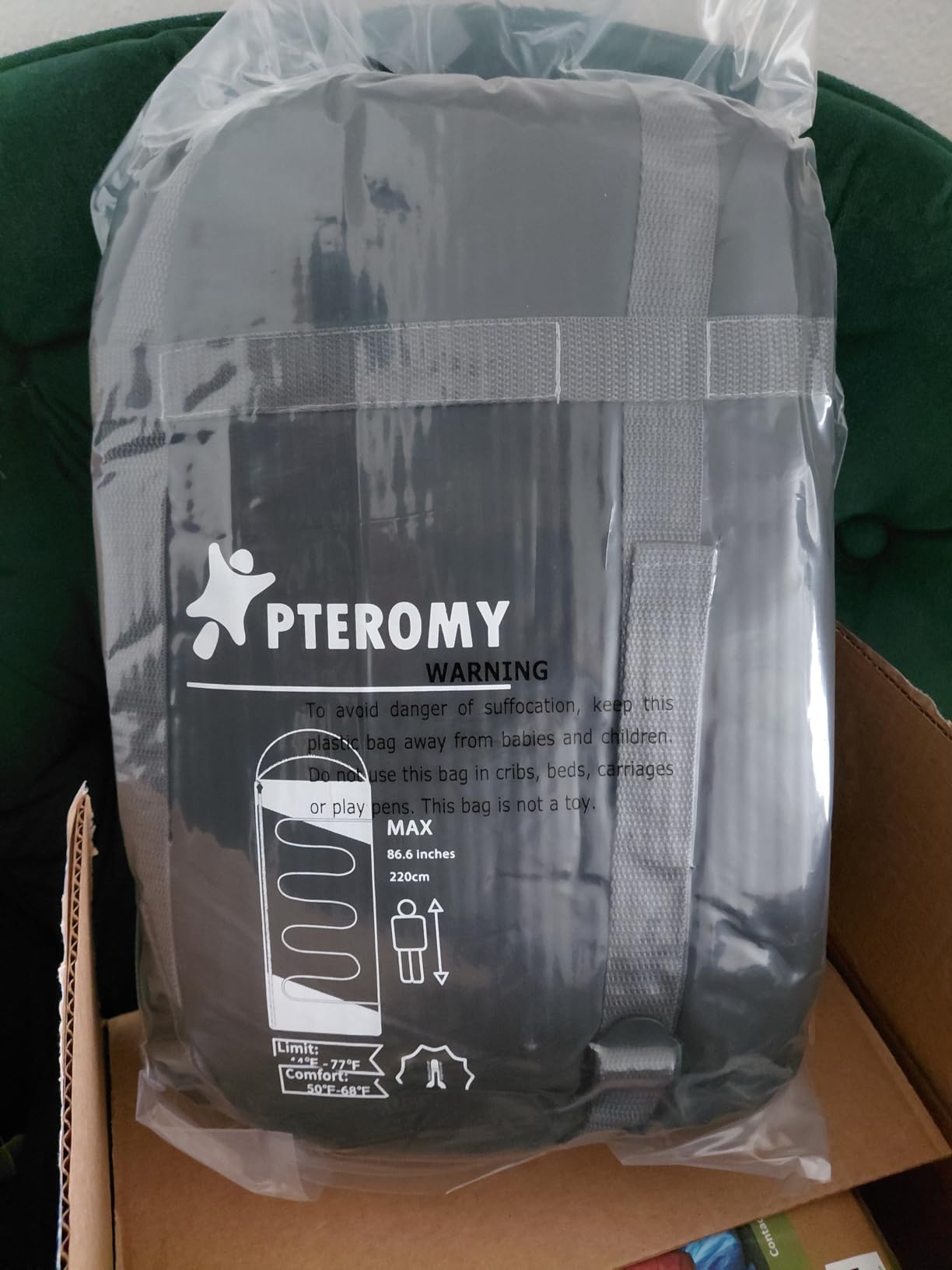 PTEROMY Sleeping Bags for Adults, Lightweight and Machine Washable, Water Resistant Backpacking Camping Sleeping Bag for Warm Cold Weather, Camping Essentials for Hiking Travel customer photo 1