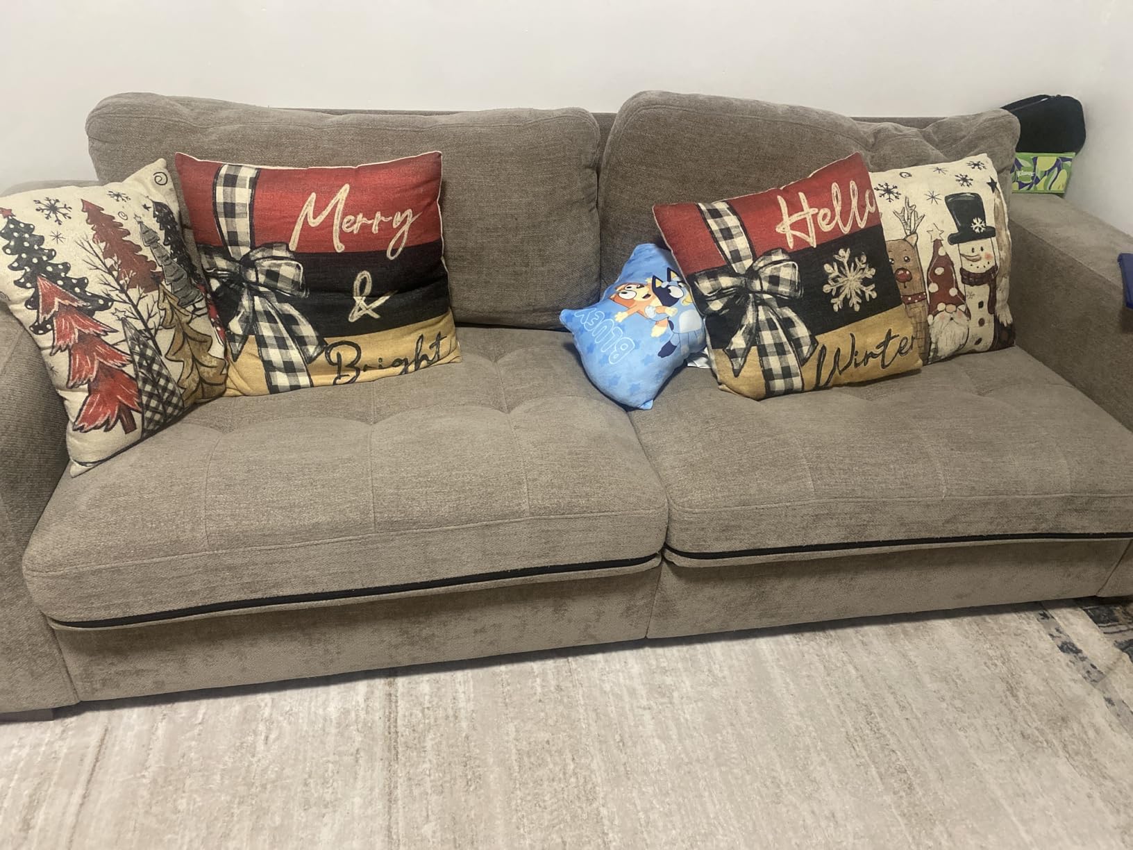 WorthFurni Sofas for Living Room, Chenille Loveseat Couch Set, Small Modern Sofa, USB Charging, Removable Sofa Cover,Solid Wood Frame, Easy to Install(89inch,White) customer photo 1