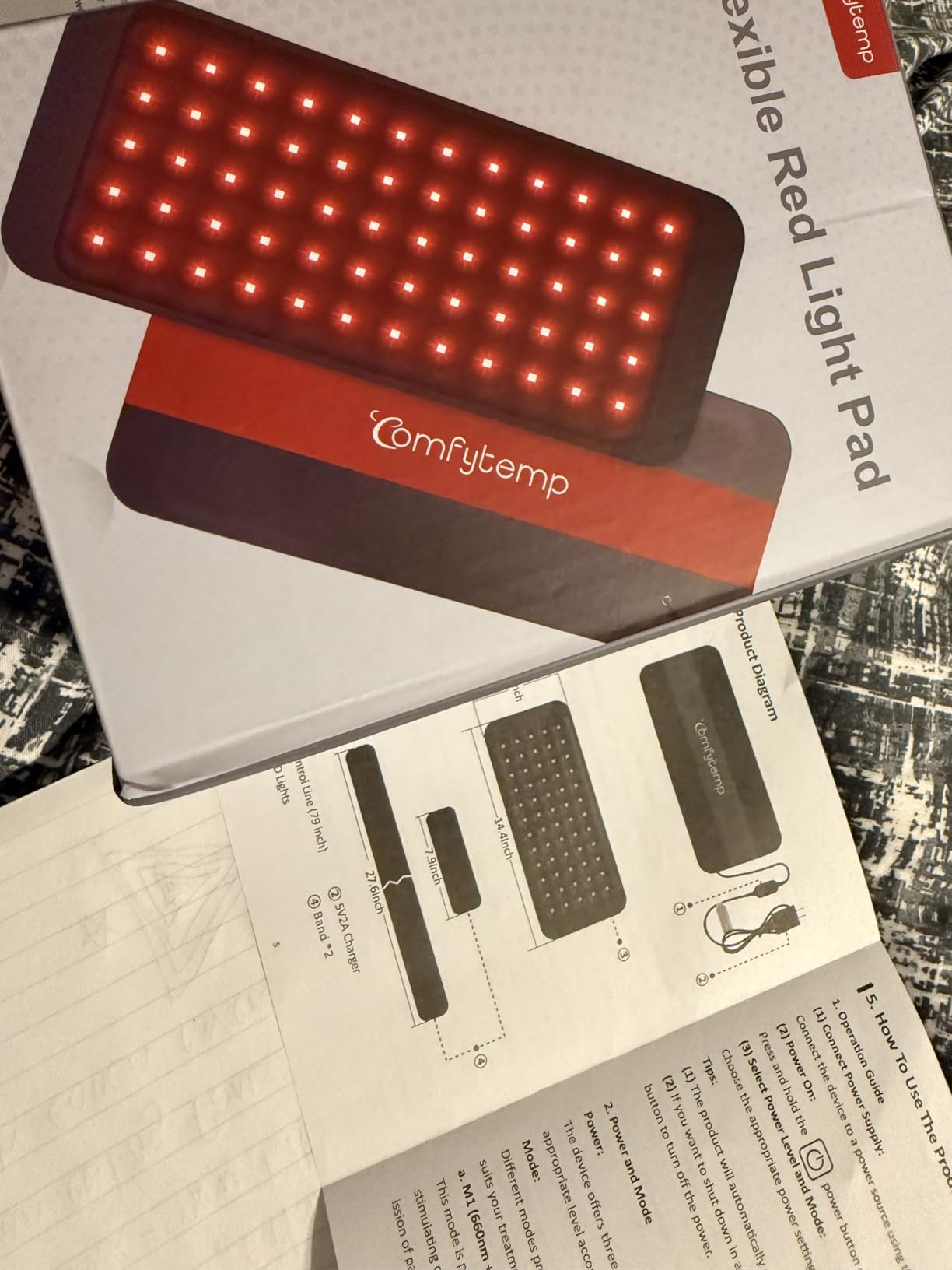 Comfytemp Red Light Pad for Body, 14.4'' x 6.1'', 660nm & Invisible 850nm customer photo 2