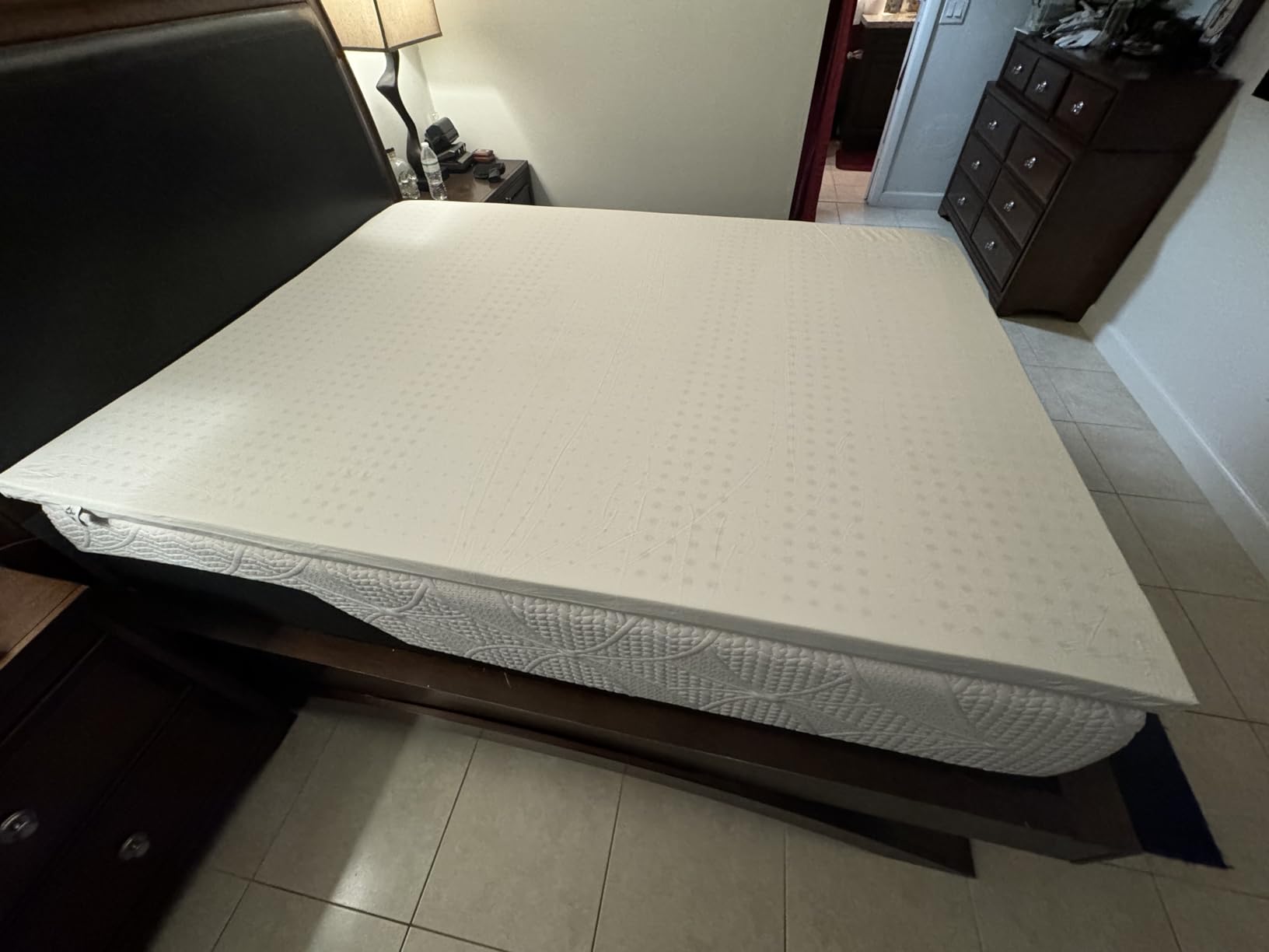 Premium Natural Latex Mattress Topper, Organic Cotton Cover No Memory Foam Chemicals, Help Relief Shoulder & Back Pain (King 3 Inches) customer photo 1