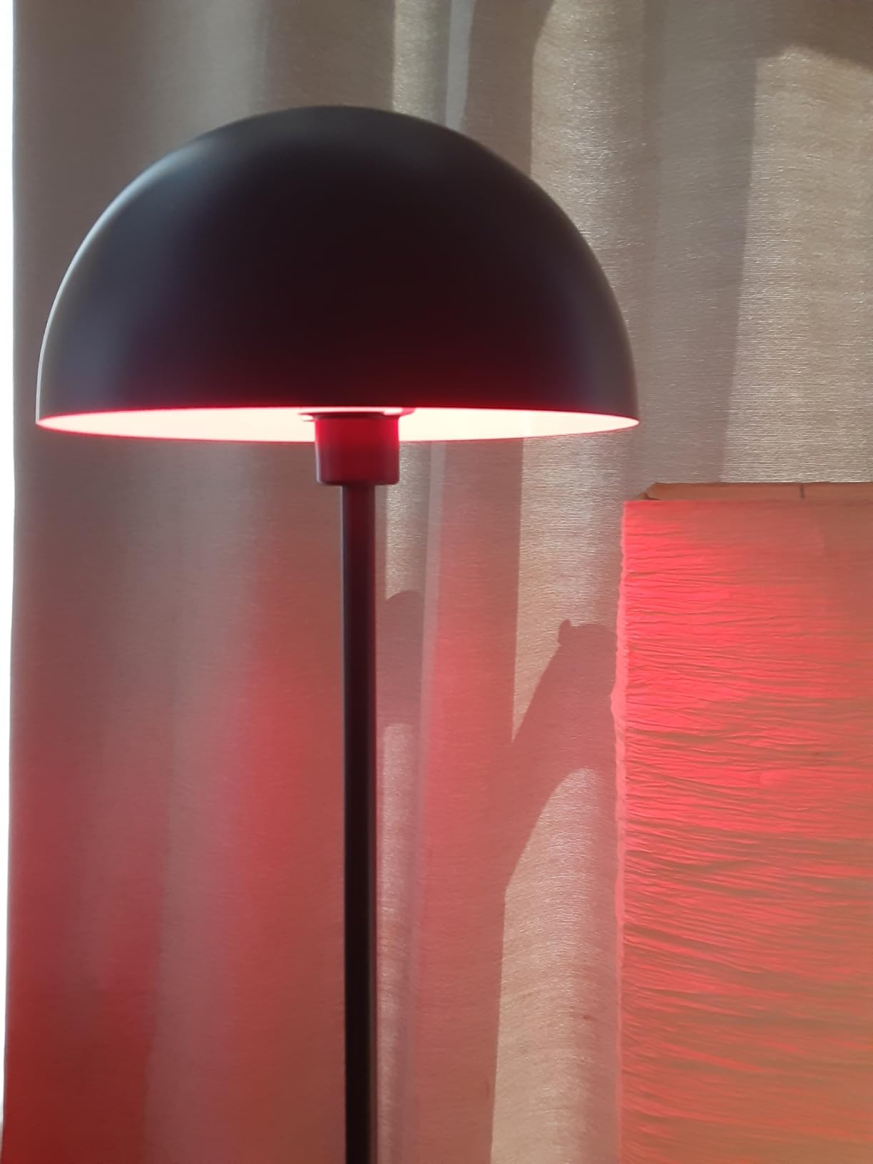 Floor Lamp, Industrial Black Floor Lamps for Living Room, 65.6in Standing Lamp, Retro Mushroom Dome Shade, Whole Metal, E26 Socket, Mid Century Modern Floor Lamp for Bedroom/Office,No Bulb customer photo 2