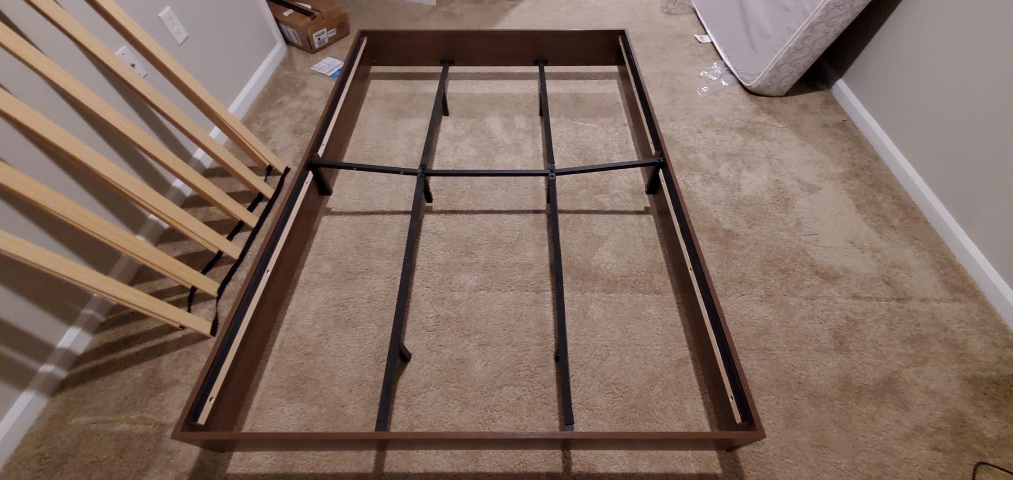 Queen Bed Frame, Wood Platform Bed with Sturdy Wooden Slats customer photo 1