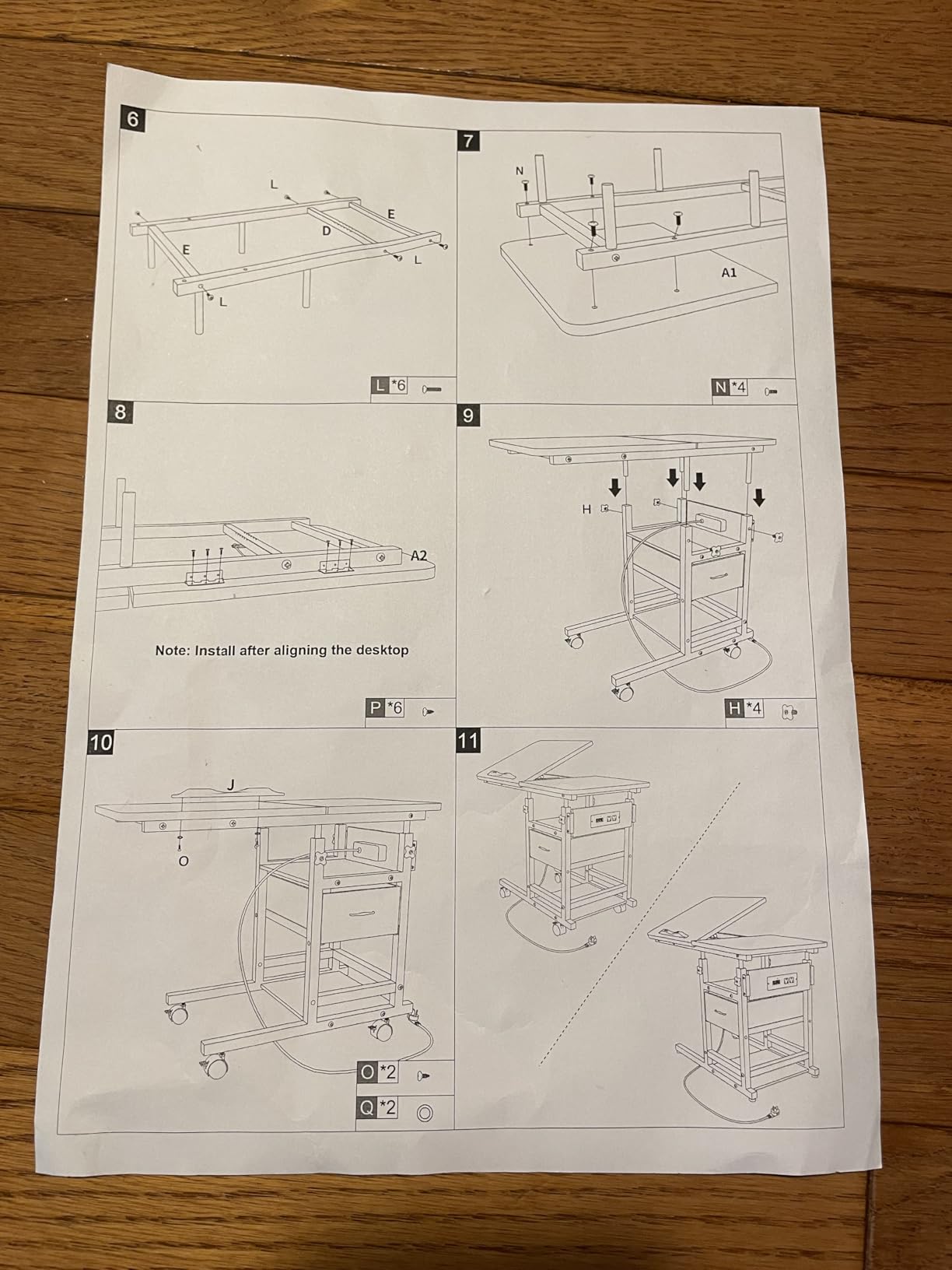 DAPOTUG Adjustable Overbed Bedside Table with Wheels, Charging Station customer photo 1