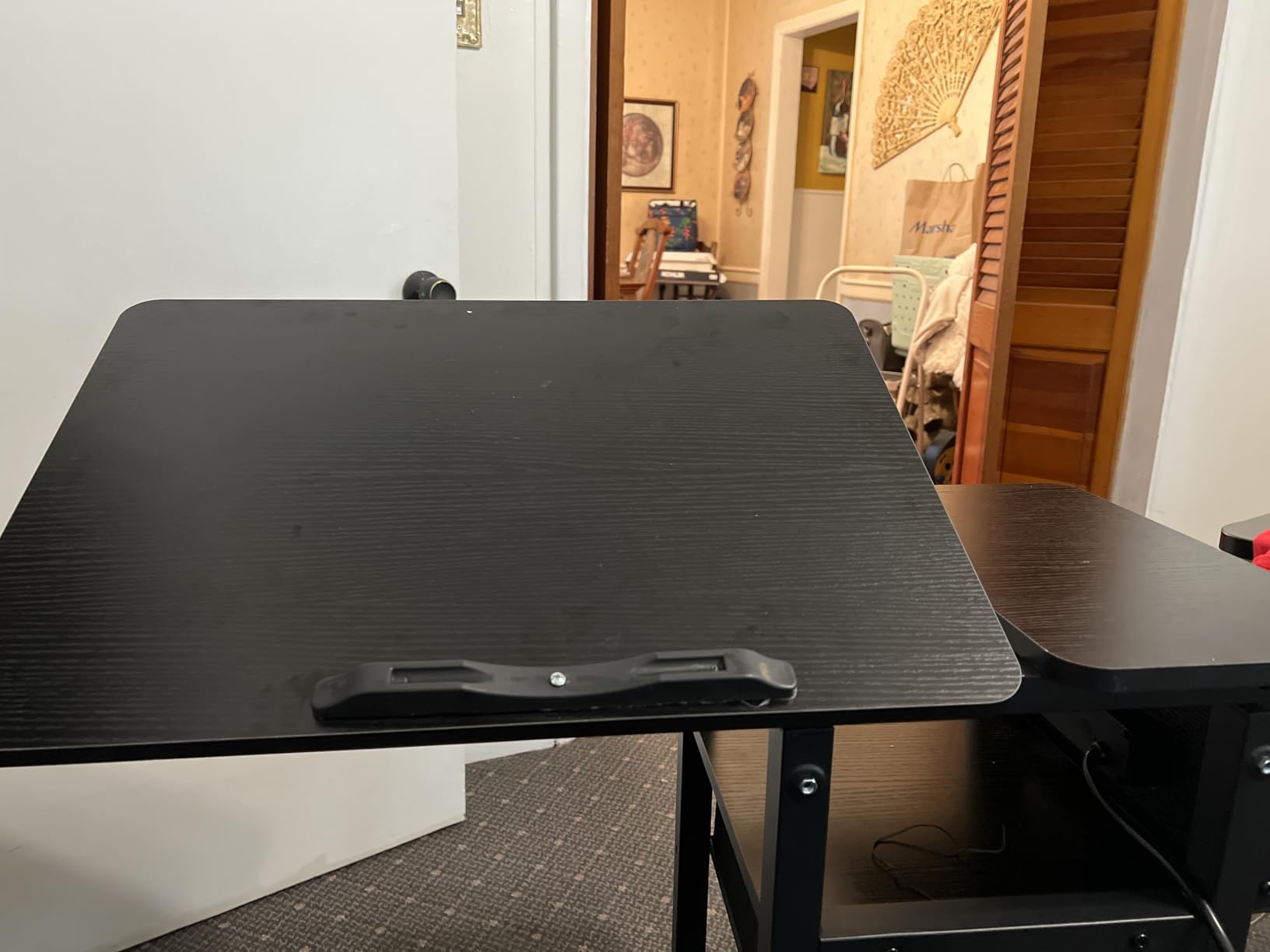DAPOTUG Adjustable Overbed Bedside Table with Wheels, Charging Station customer photo 2