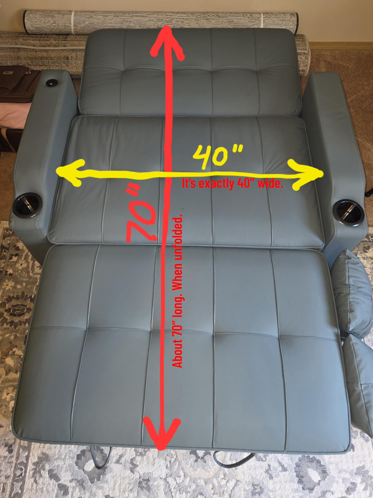 VINGLI Convertible Loveseat Sleeper Sofa Bed, Pullout Couch for Living Room customer photo 1