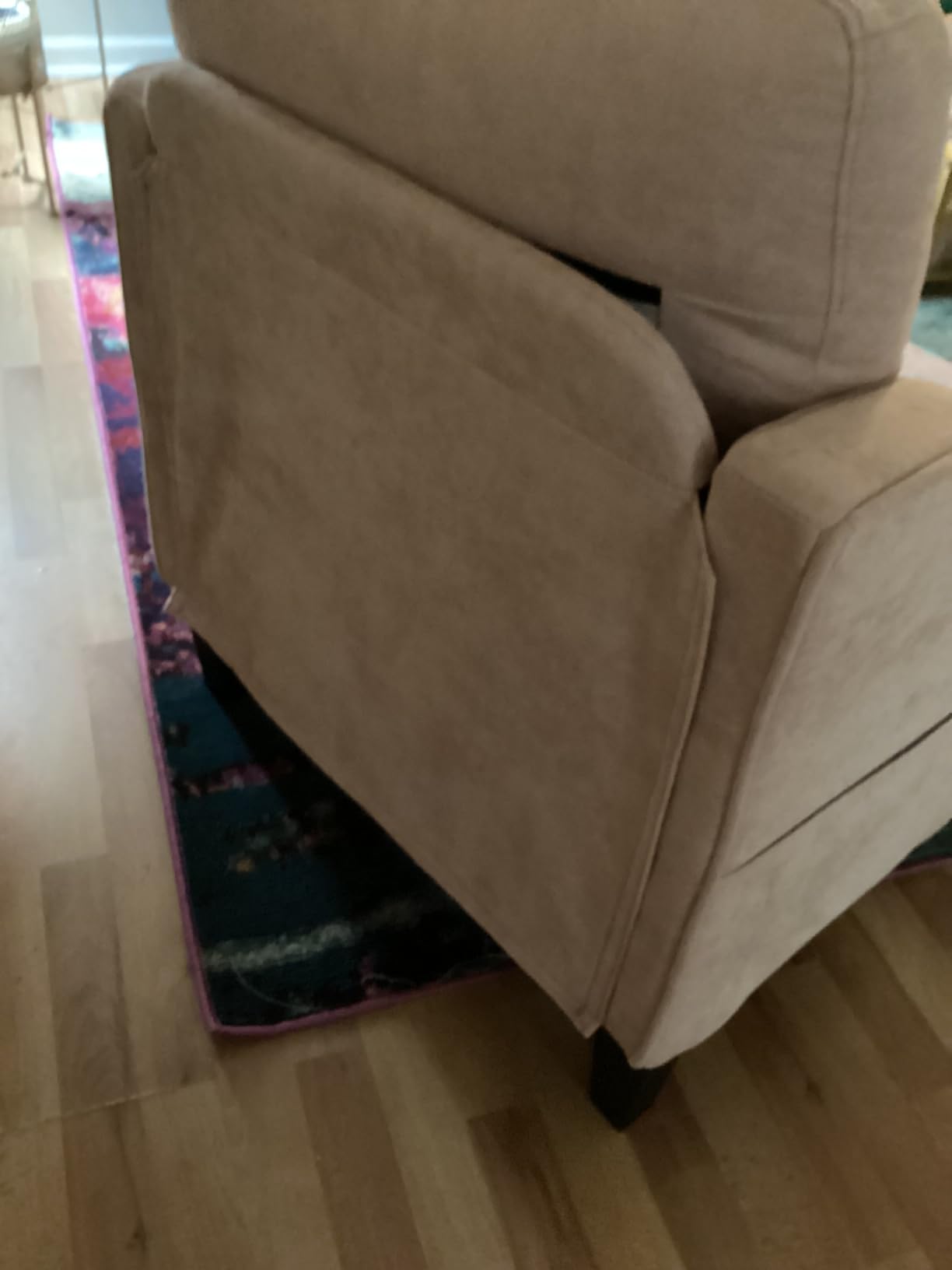 Accent Chair for Living Room, Mid Century Modern Reading Chair for Bedroom, Upholstered Armchair with Side Pockets, Comfy Single Sofa Side Chair for Office, Apartment, Small Room, Black customer photo 2