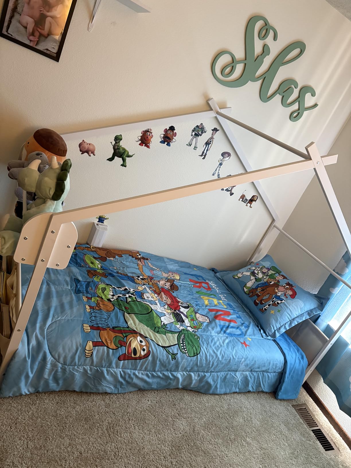Timy House Shape Twin Size Montessori House Bed Metal Floor Bed with Caddy customer photo 1