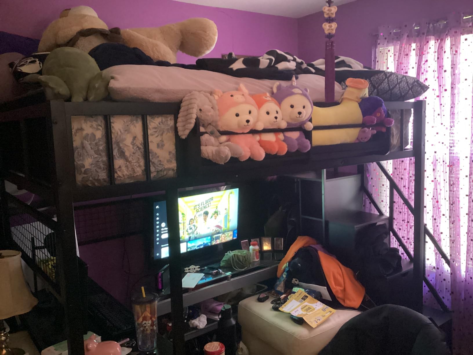Kikihouse Loft Bed with Desk and Stairs, Headboard, Outlet (White, Twin) customer photo 1