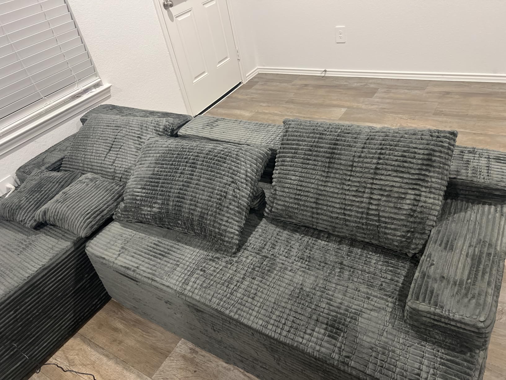 Mangodan 110” Boneless Couch, Cloud Sectional Sofa for Living Room, Black customer photo 1