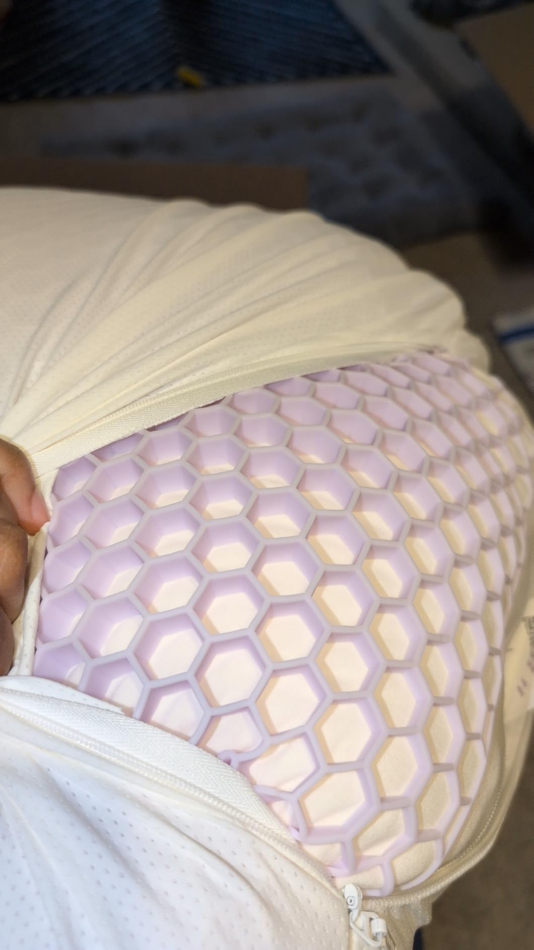 Purple GridCloud Pillow, Standard Size, Cooling Plush Neck Pillow | for Side and Combination Sleepers, Soft Support Feel, GelFlex Grid and Down-Alternative Fill for Pressure-Relieving Support customer photo 2
