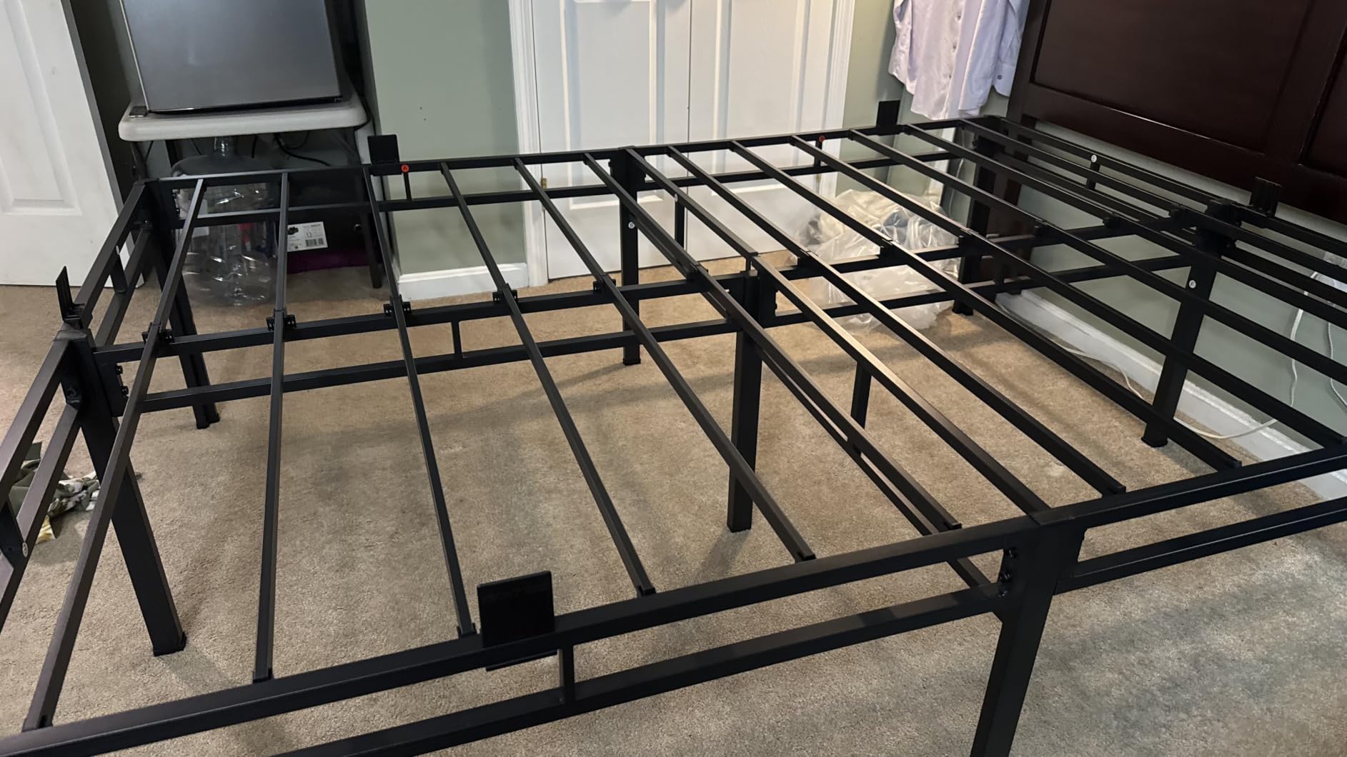 NKZ Queen Size Metal Platform Bed Frame, 24 Inch Dual-Layer Heavy Duty Base customer photo 2
