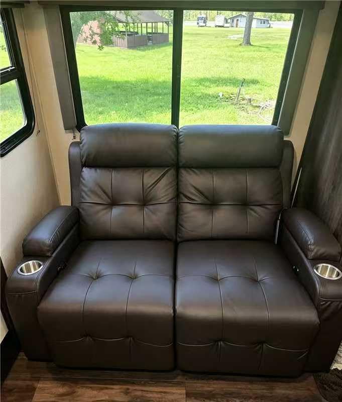 RV Loveseat Recliner Sofa, Wall Hugger Reclining RV Couch with USB | RV Reclining Loveseat with Massage, Pocket, Cup Holder, 150° Recline for RV Furniture, Travel Trailers & Home Theater Seating customer photo 2