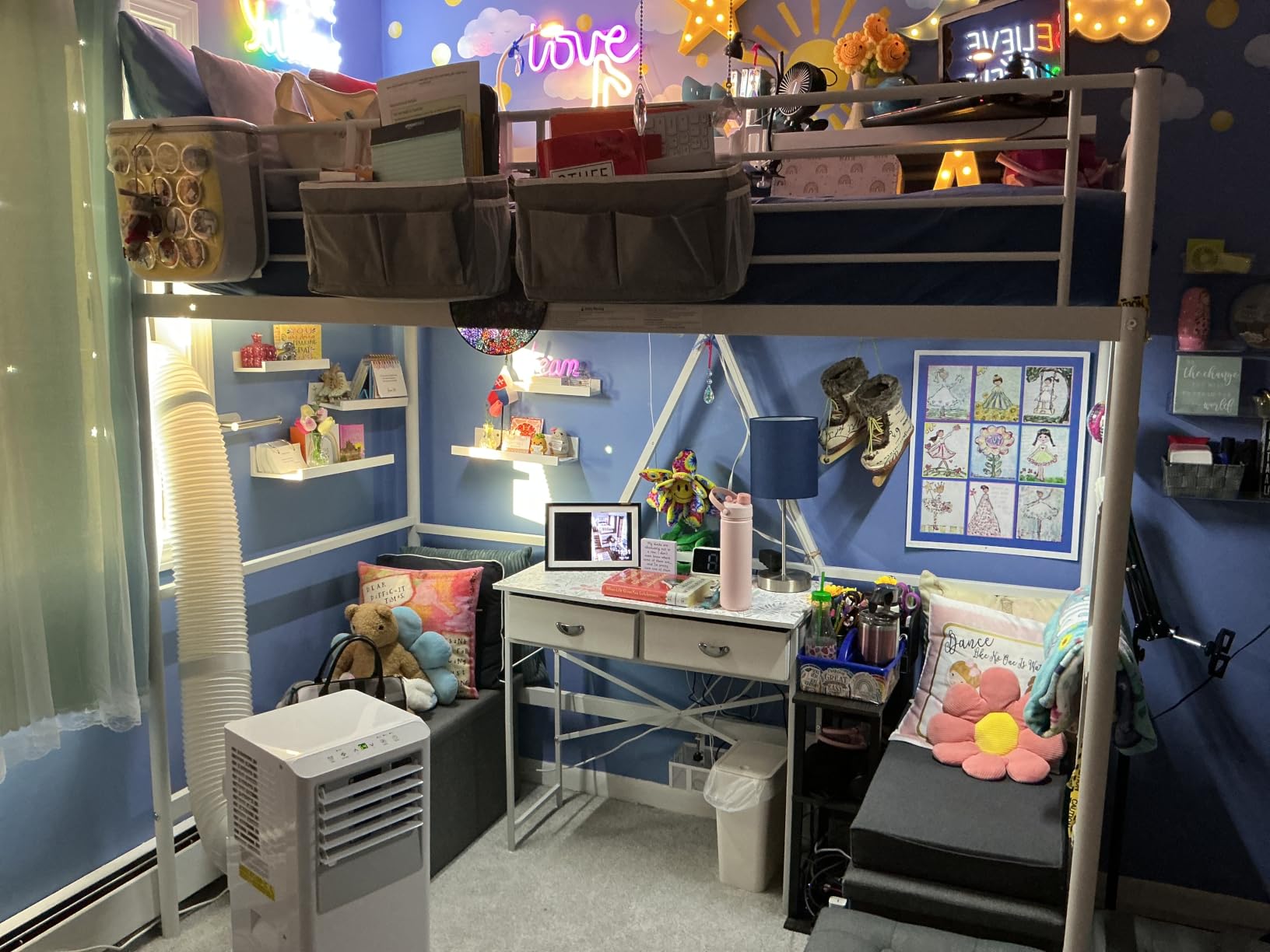 VECELO Loft Bed Twin Size, Metal Bedframe with Removable Ladder and Safety Guardrail, No Box Spring Needed, Space Saving, Noise Free, Matte Black customer photo 1