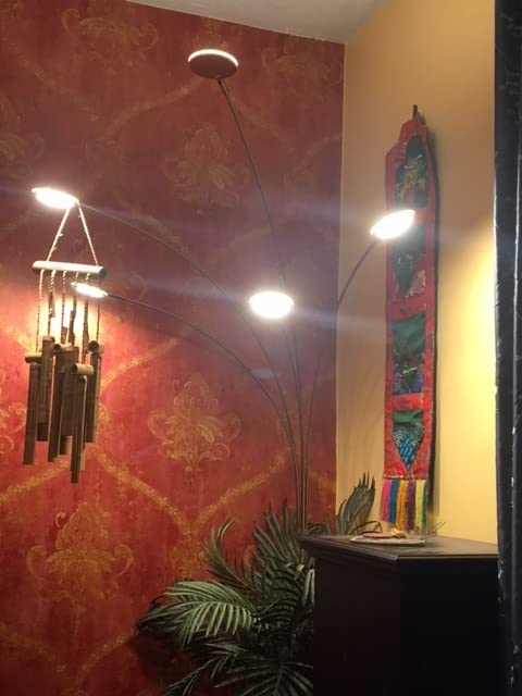 Brightech Orion Arc Floor Lamp for Living Room, Tree Floor Lamp with 5 Adjustable Arms, Multi-Head Standing Lamp with Flexible Rotating LED Lights for Bedroom, Dorm - Bright Hanging Lighting - Brass customer photo 2