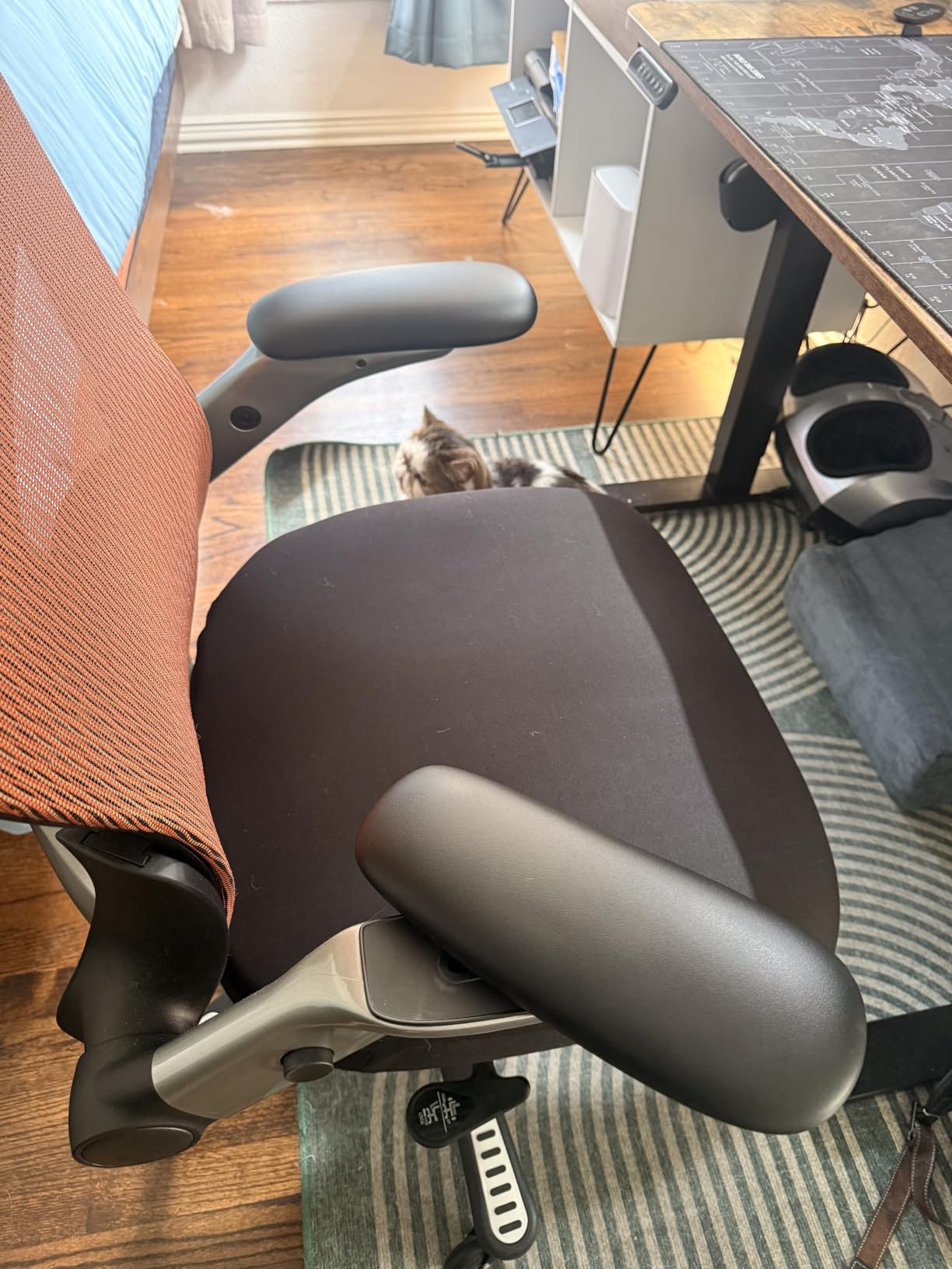 ELABEST X100 Ergonomic Mesh Office Chair with Footrest, Big and Tall Home Desk Chair with 5D Flip-Up Arms, Adjustable 3D Lumbar Support, Gaming & Executive Computer Chair (Foggy Morning) customer photo 2