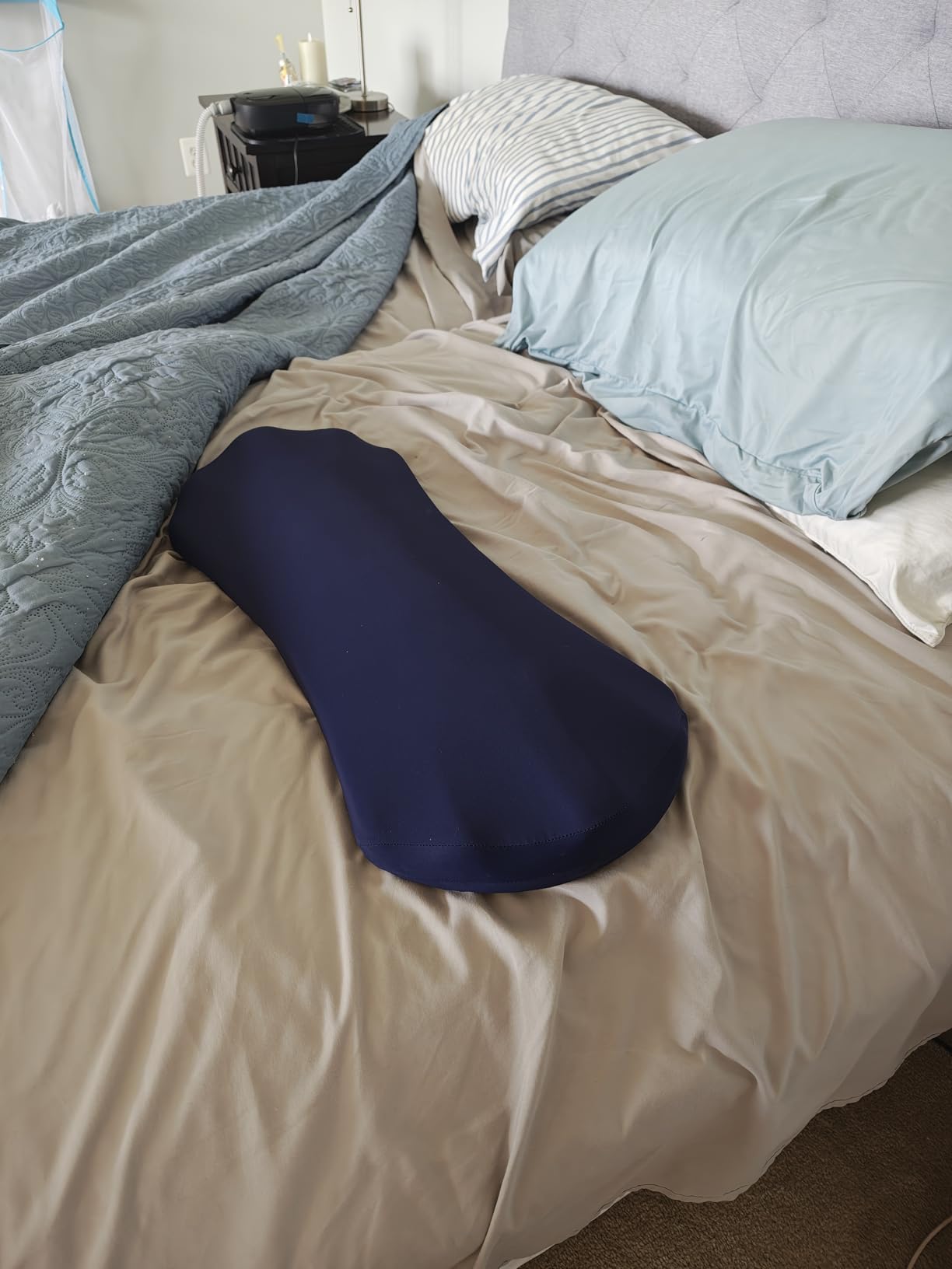 Fledano Lumbar Support Pillow for Bed - Memory Foam Lower Back Pain Relief Pillow for Sleeping, Ergonomic Lumbar Pillow for Side & Back Sleepers, Sciatica & Hip Pain Relief, Washable Cooling Cover customer photo 1