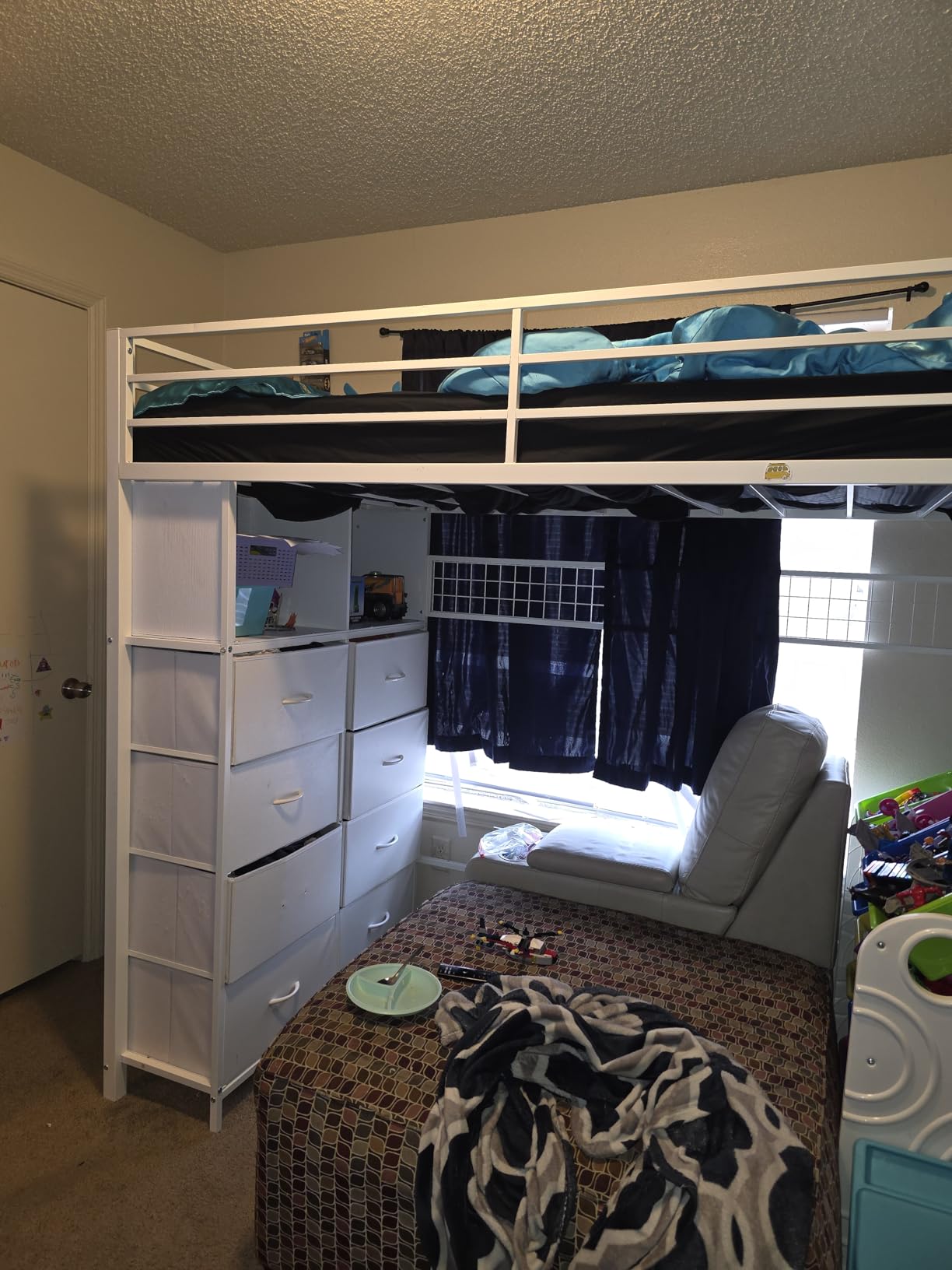 ADORNEVE Twin Size Loft Bed with Storage Stairs and 8 Drawers, White customer photo 1