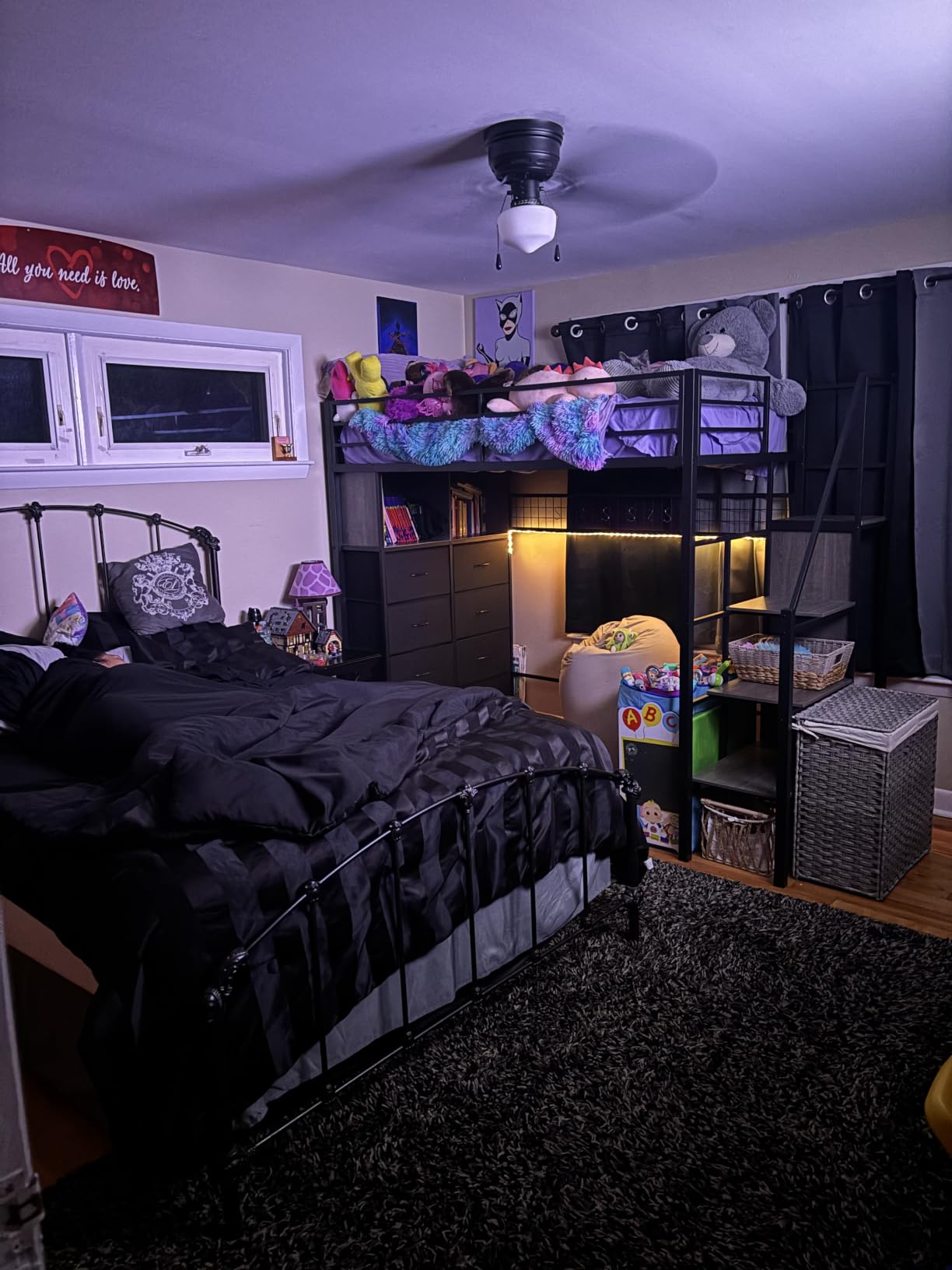 ADORNEVE Twin Size Loft Bed with Storage Stairs and 8 Drawers, White customer photo 2