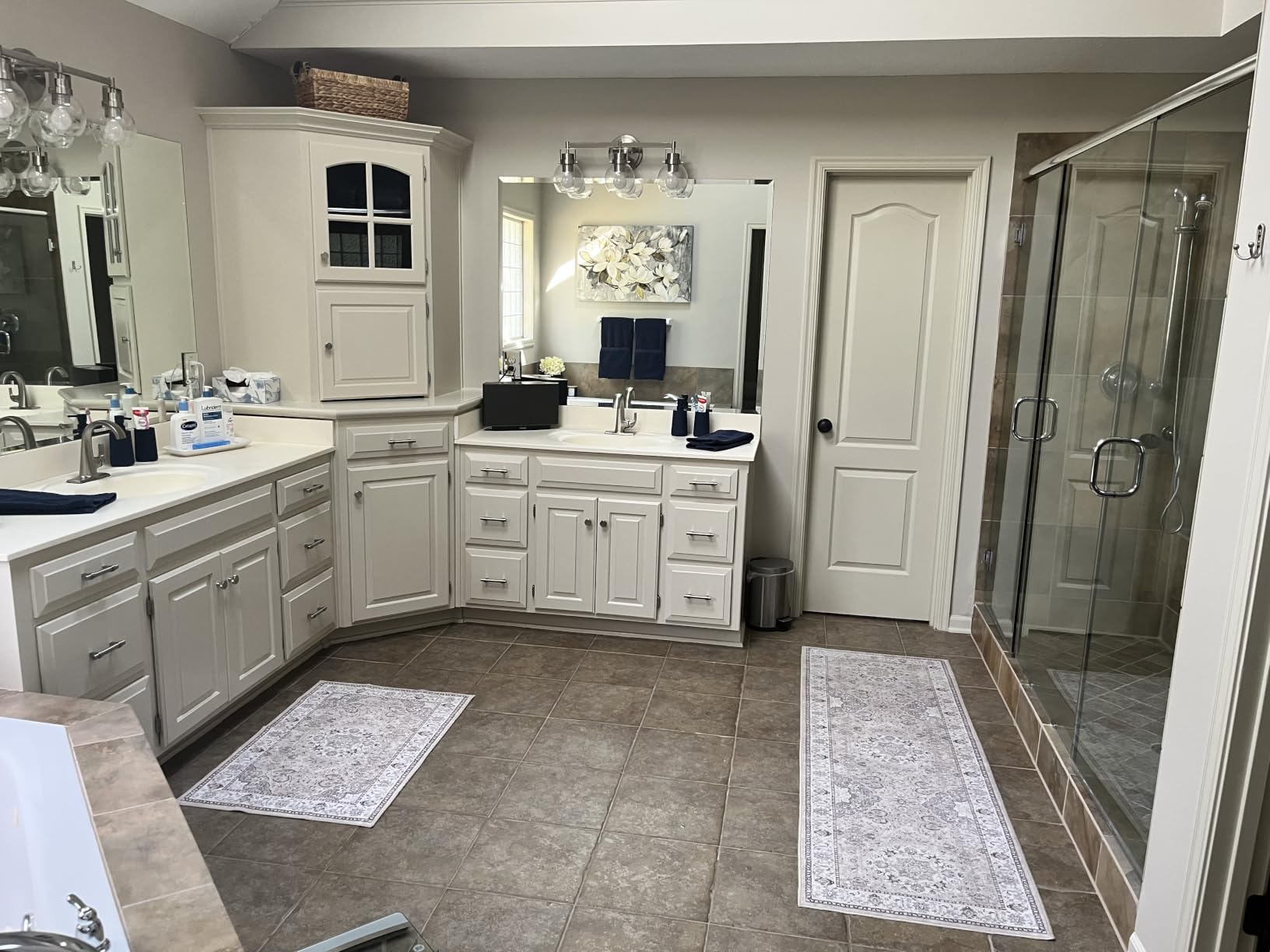 2-Piece Kitchen Runner Rug Set: Washable Non-Slip Floor Mats for Sink & Stove Cooking Area Soft Low Pile Water-Resistant Carpet for Dishwasher Fridge Fronts Durable Kitchen Island Mats(2x3+2x4,Beige) customer photo 1