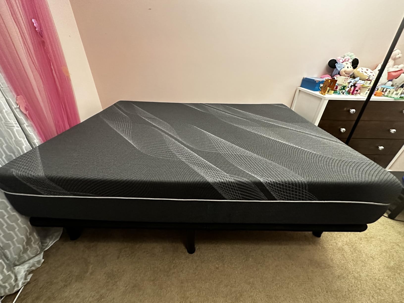 Dyonery Split King Adjustable Bed Frame + 14 Inch Memory Foam Mattress customer photo 2