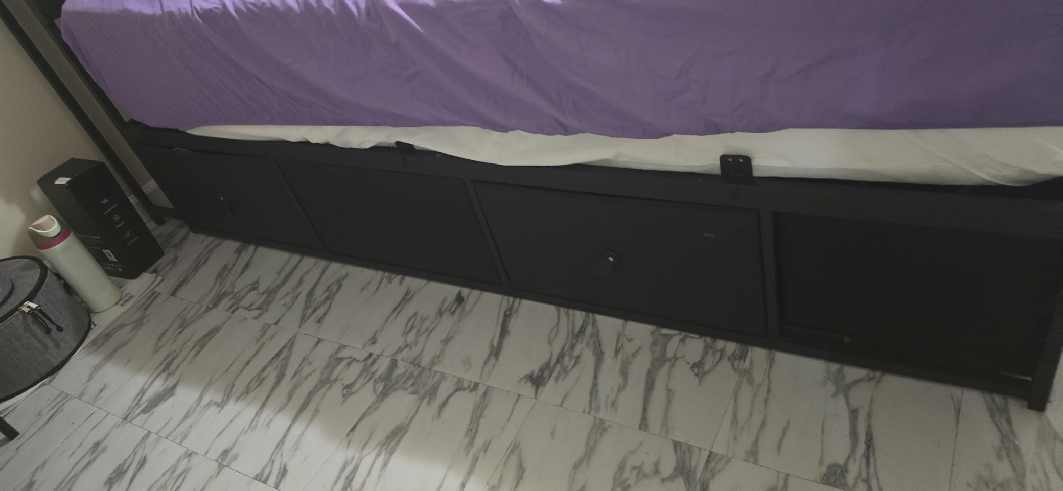 ADORNEVE Twin Bed Frame with 6 Storage Drawers & LED Headboard, White customer photo 1