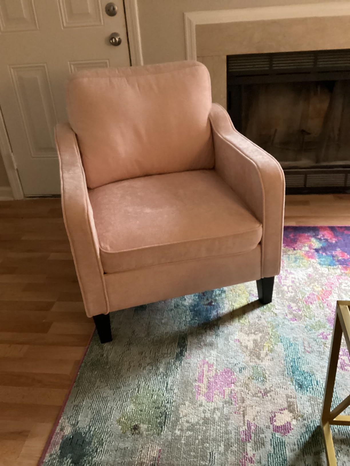 Accent Chair for Living Room, Mid Century Modern Reading Chair for Bedroom, Upholstered Armchair with Side Pockets, Comfy Single Sofa Side Chair for Office, Apartment, Small Room, Brown customer photo 1