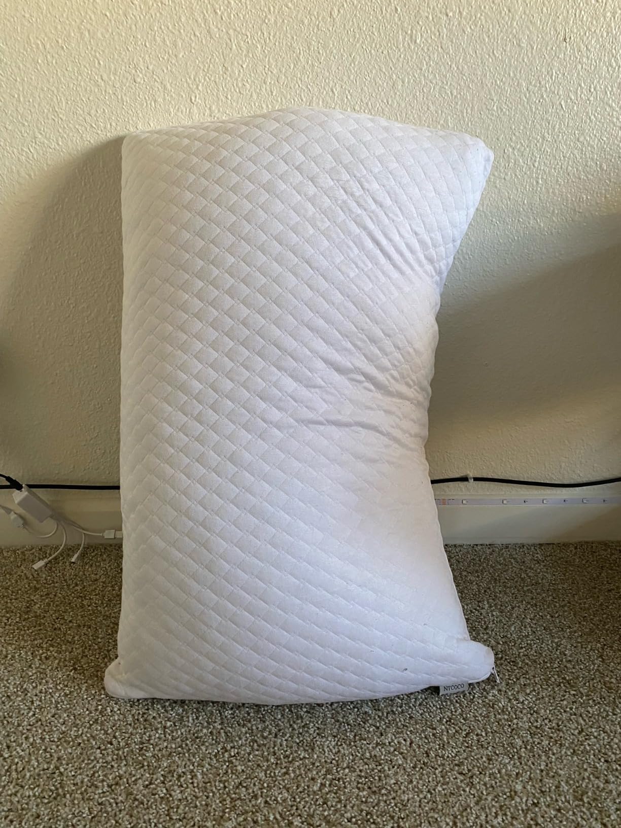 NTCOCO Shredded Memory Foam Bed Pillows for Sleeping Queen Size Set of 2,with Washable Removable Hypoallergenic Sleep Pillow for Back and Side Sleeper customer photo 2