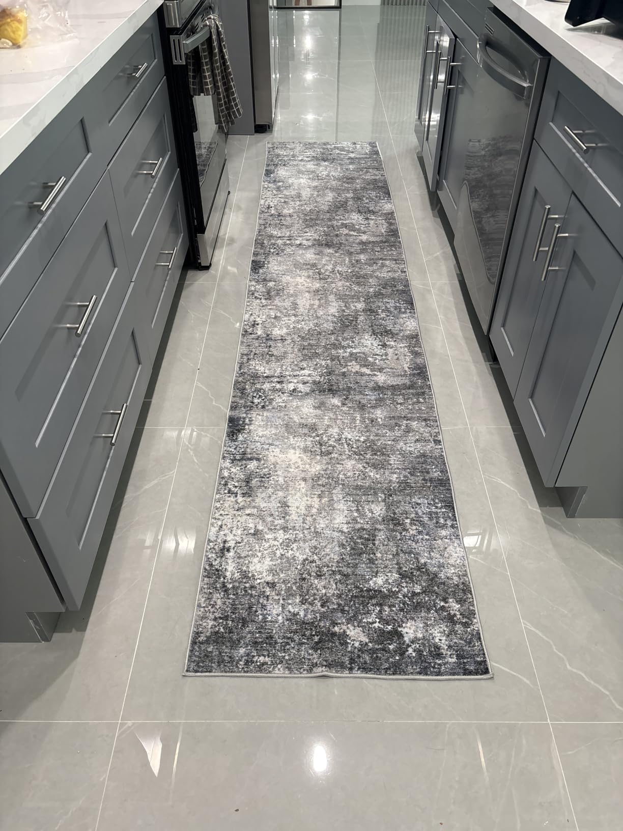 4-Piece Kitchen Rug Set with Runner – Washable Non-Slip Floor Mats for Sink,Entryway,Hallway,Bathroom – Modern Abstract Neutral Soft Throw Rugs(Brown Beige,2x3+2x4+2x5+2x6) customer photo 2