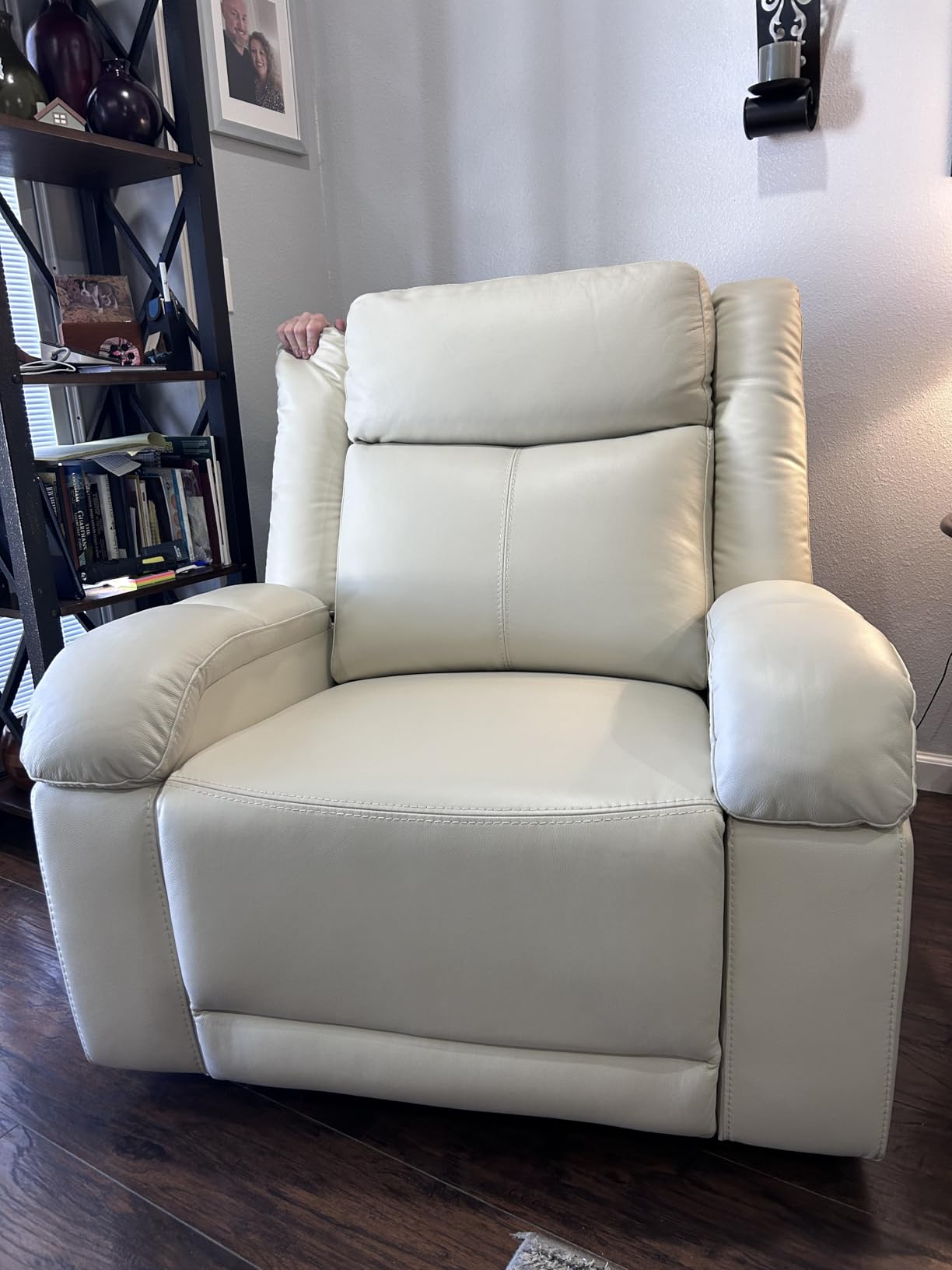 Watson & Whitely Oversized Genuine Leather Power Recliner Chair, Saddle customer photo 1