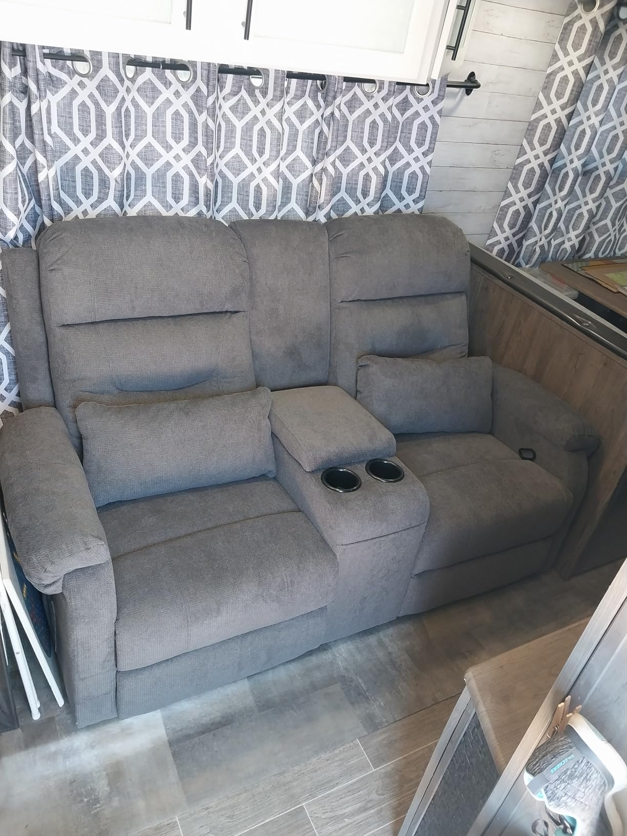 DRMBOOK RV Loveseat Recliner Sofa with Console, Wall Hugger Reclining Couch customer photo 2
