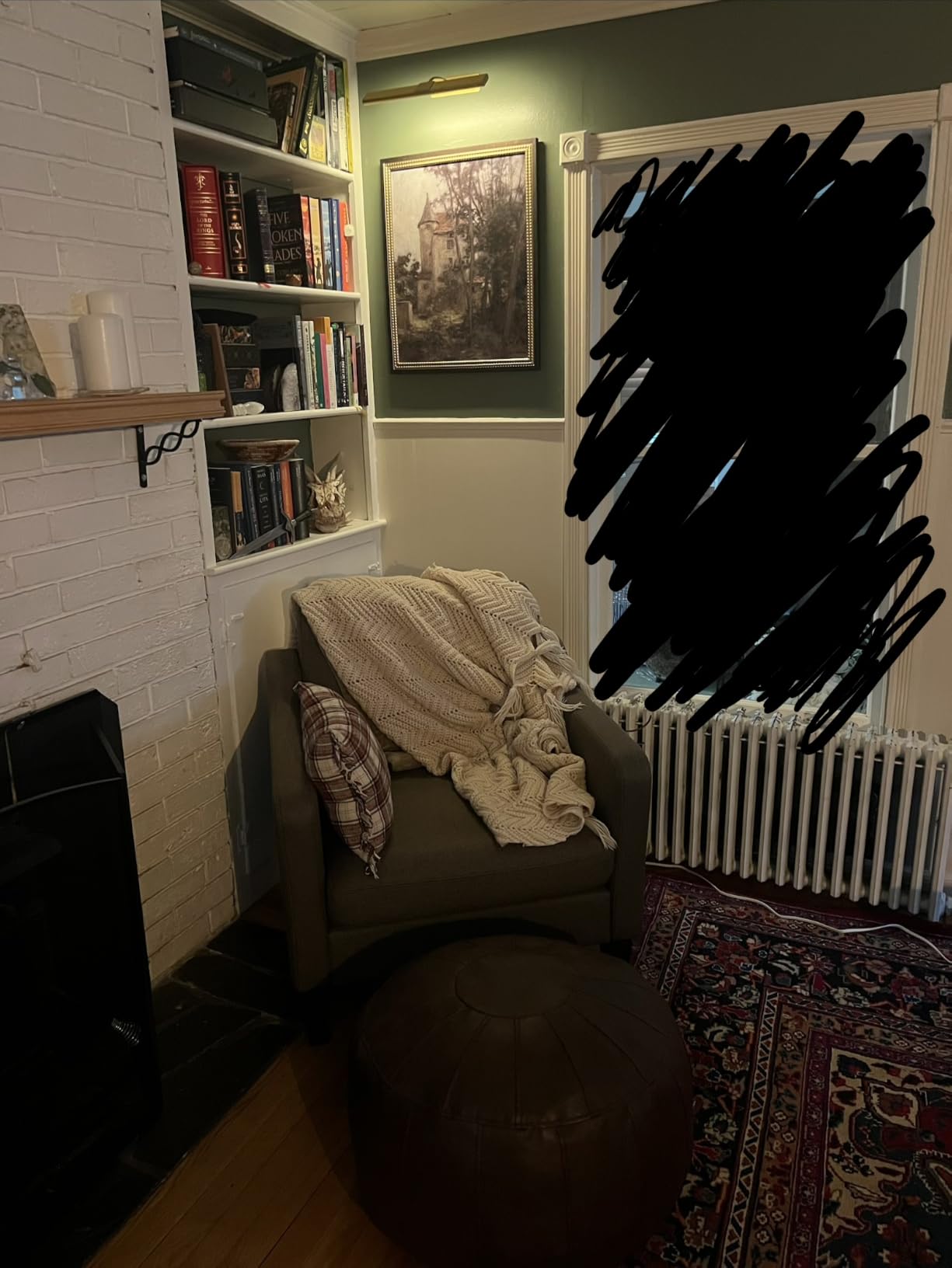 Upholstered Accent Chair with Foldable Side Table for Living Room customer photo 2