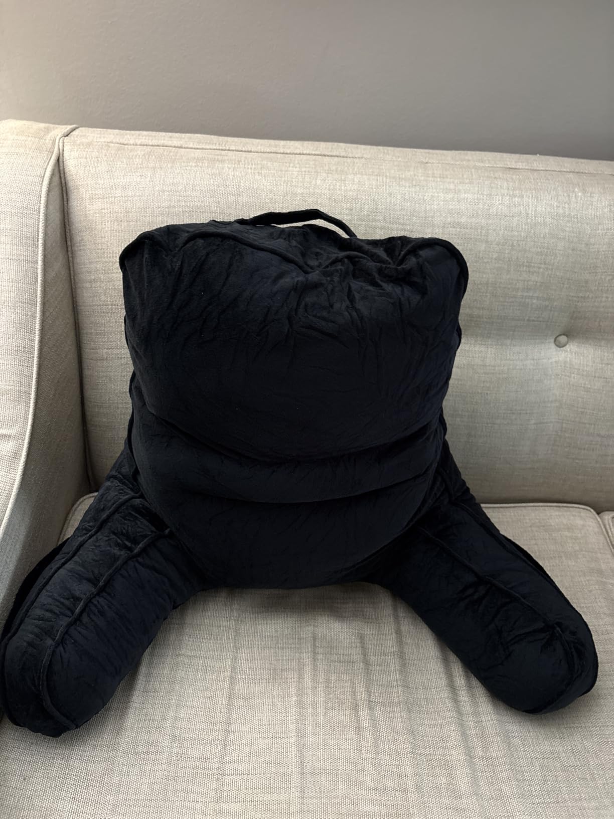 Sasttie Reading Pillow for Bed, Back Pillow for Sitting Up, Dark Grey customer photo 1
